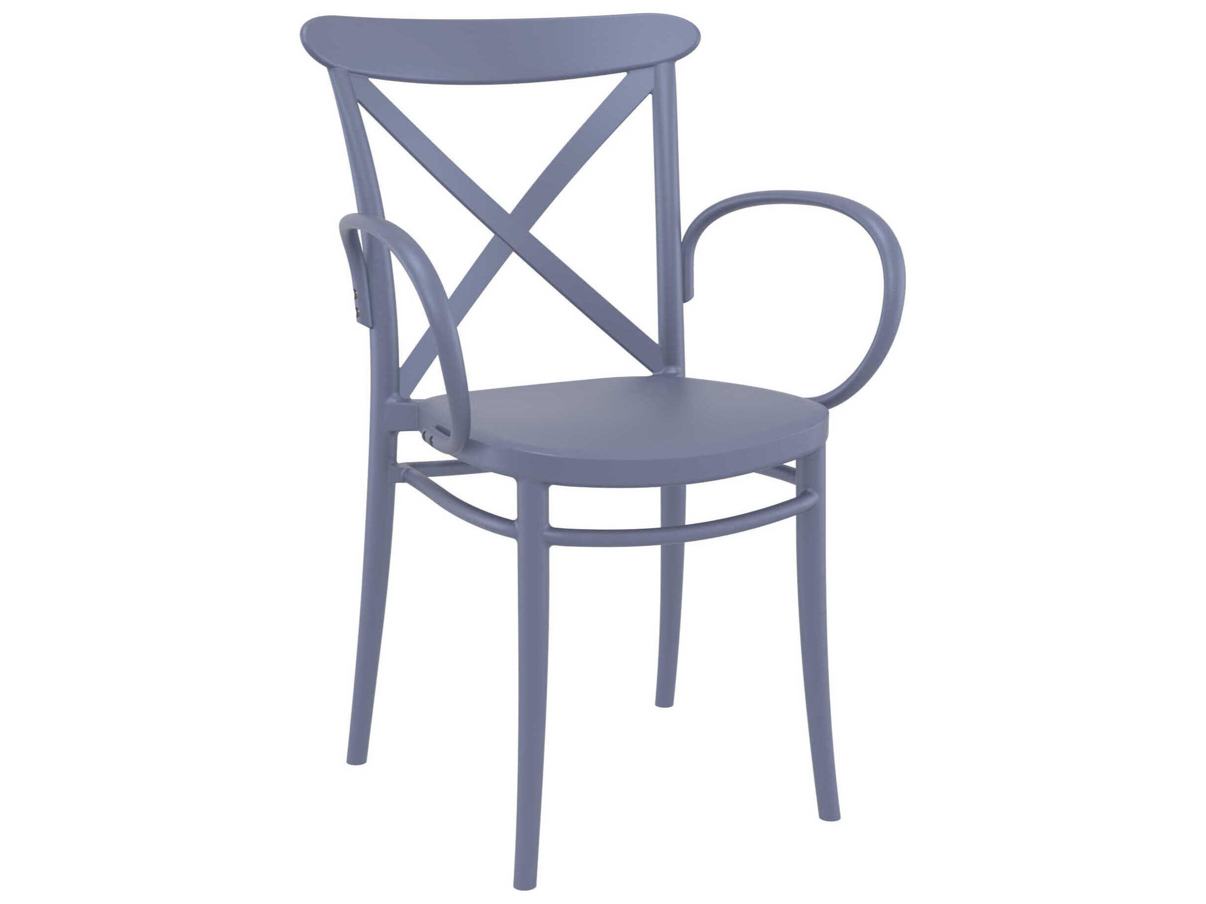 Cross Dark Gray Resin Dining Chair