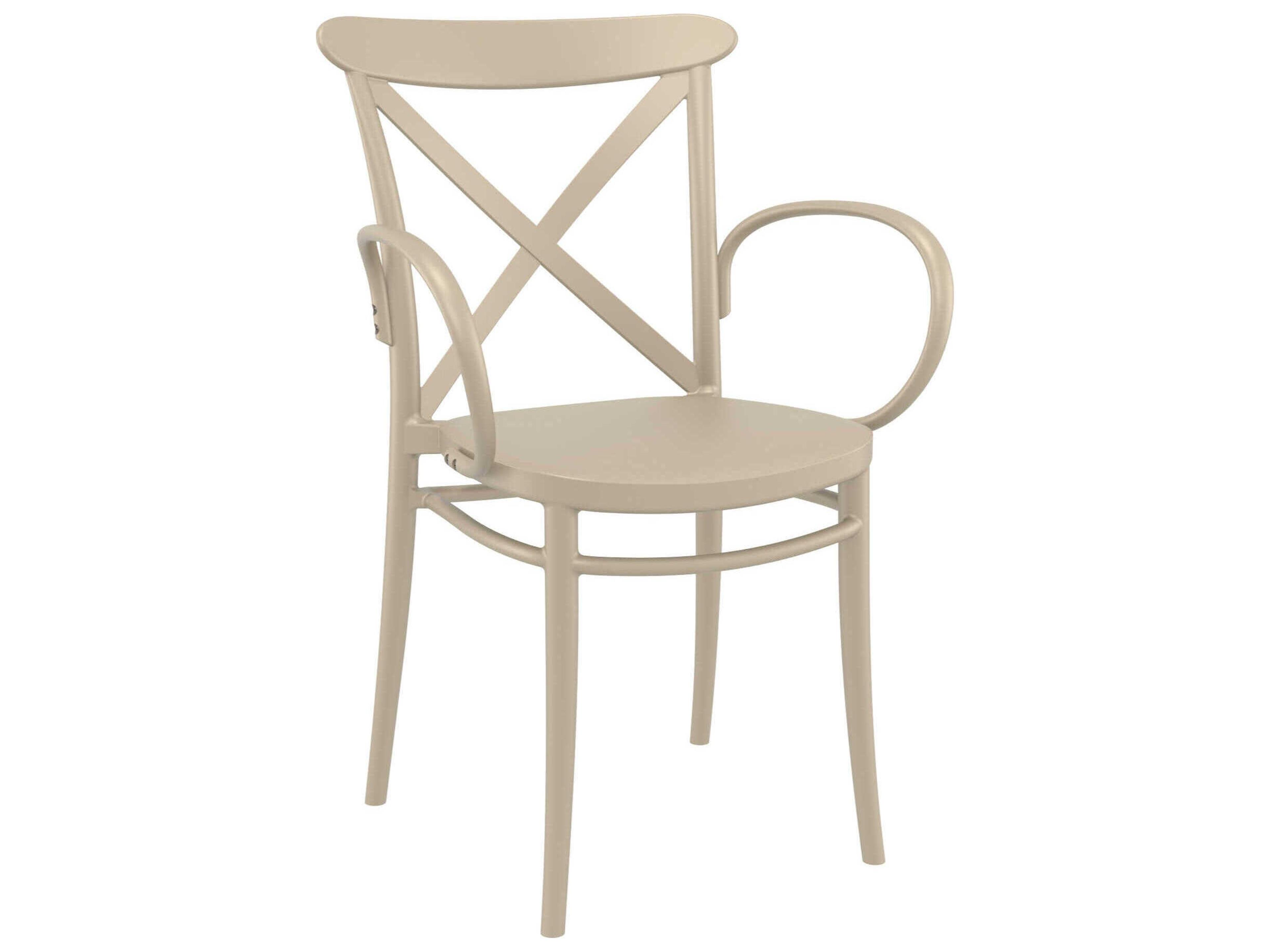 Cross Taupe Resin Dining Chair