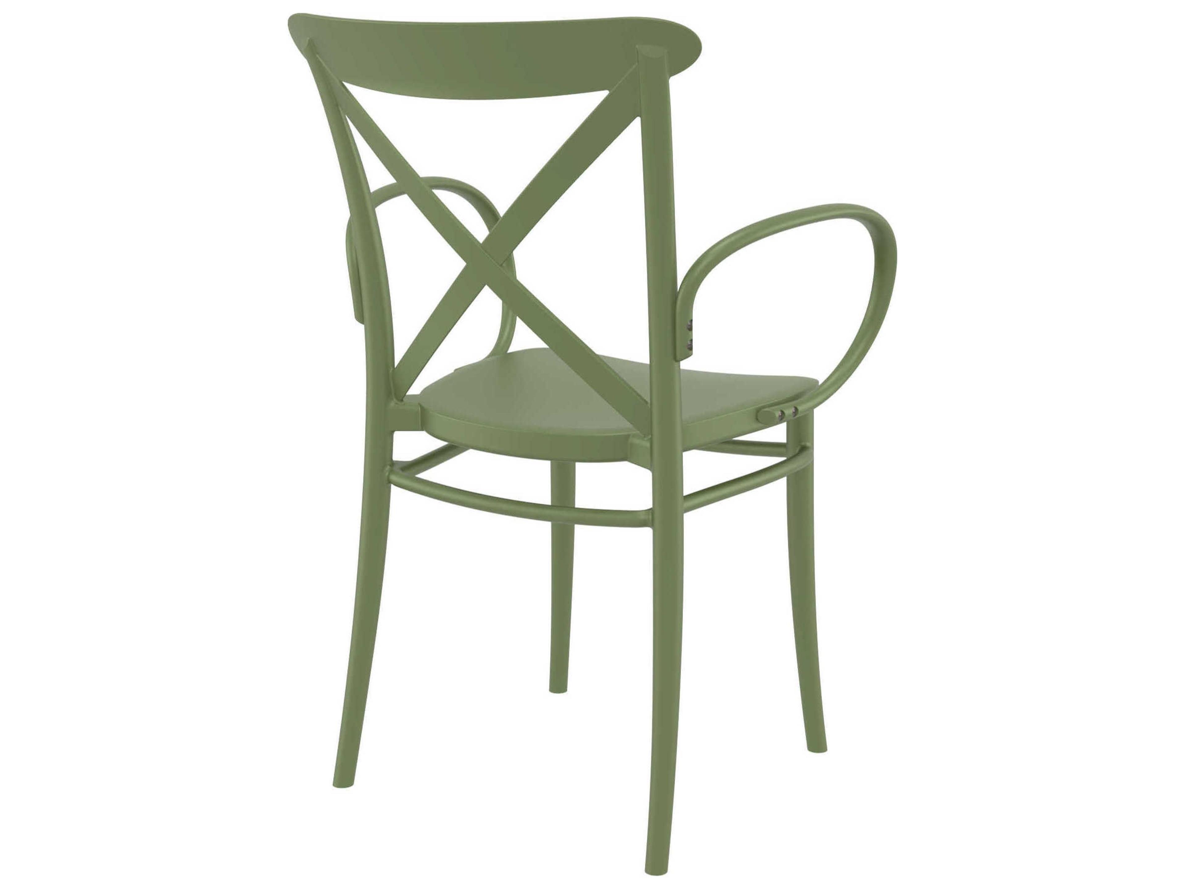 Compamia Cross Olive Green Resin Dining Chair