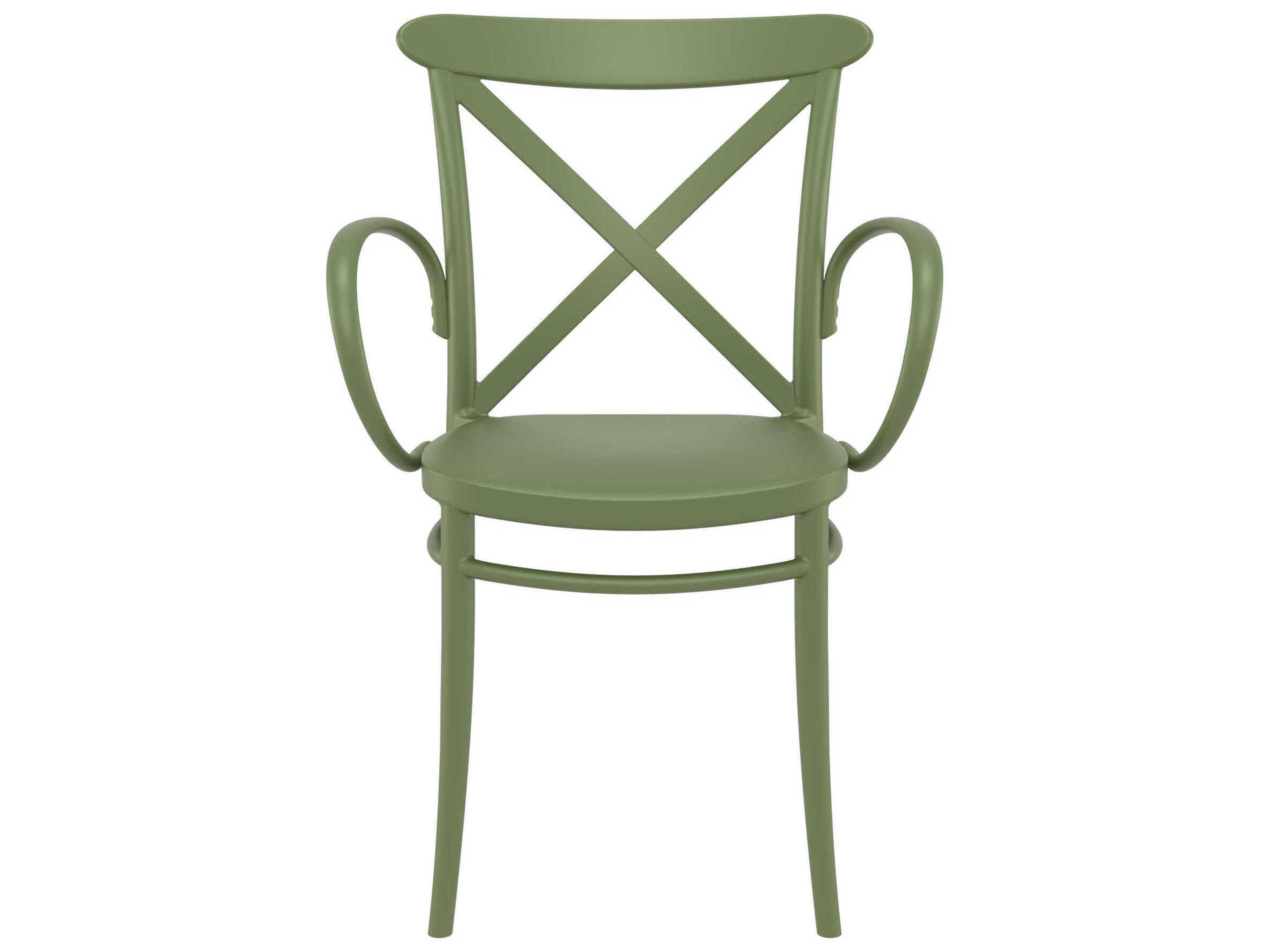 Compamia Cross Olive Green Resin Dining Chair