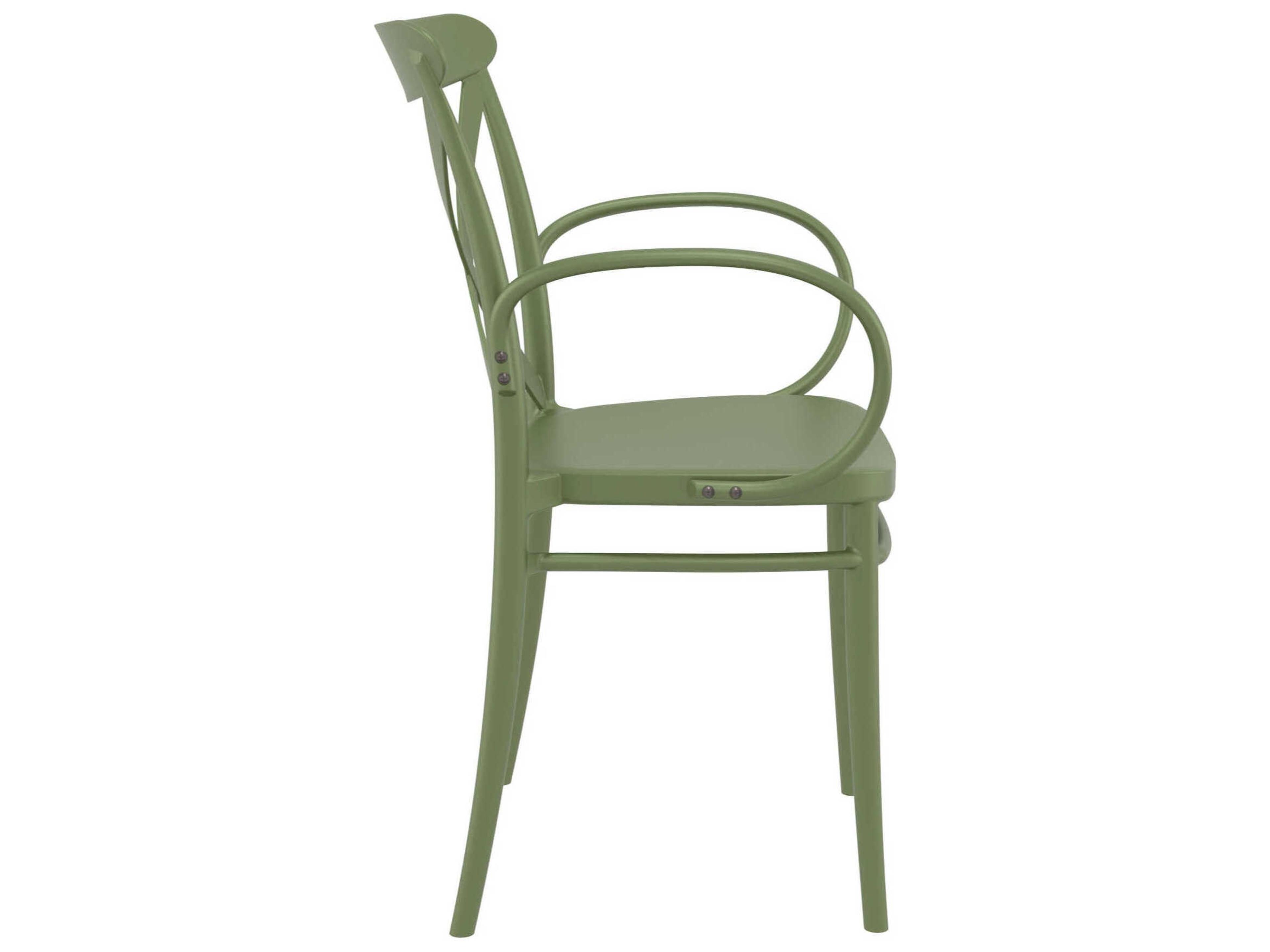 Compamia Cross Olive Green Resin Dining Chair