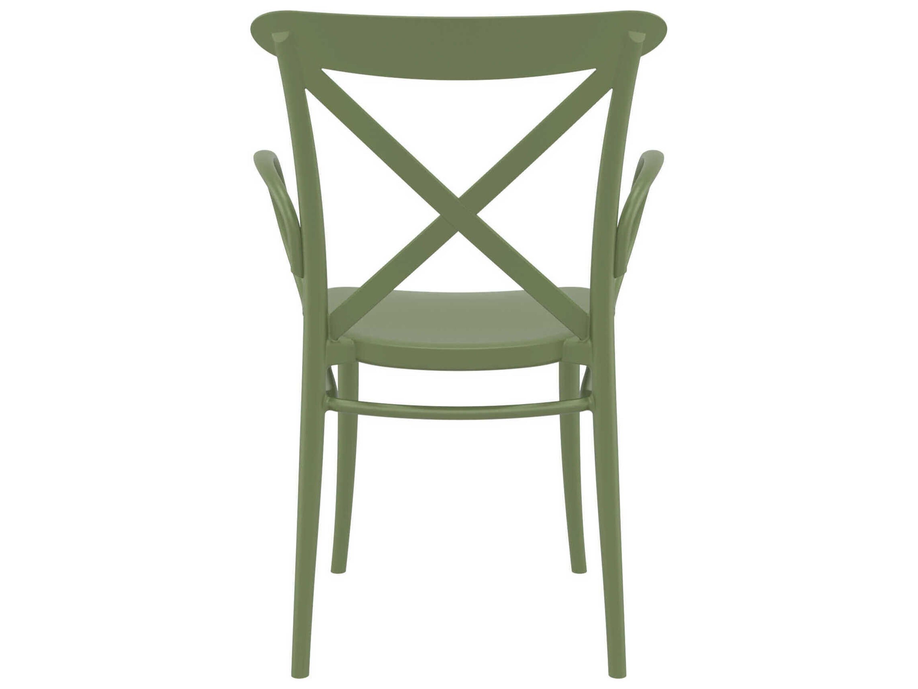 Compamia Cross Olive Green Resin Dining Chair