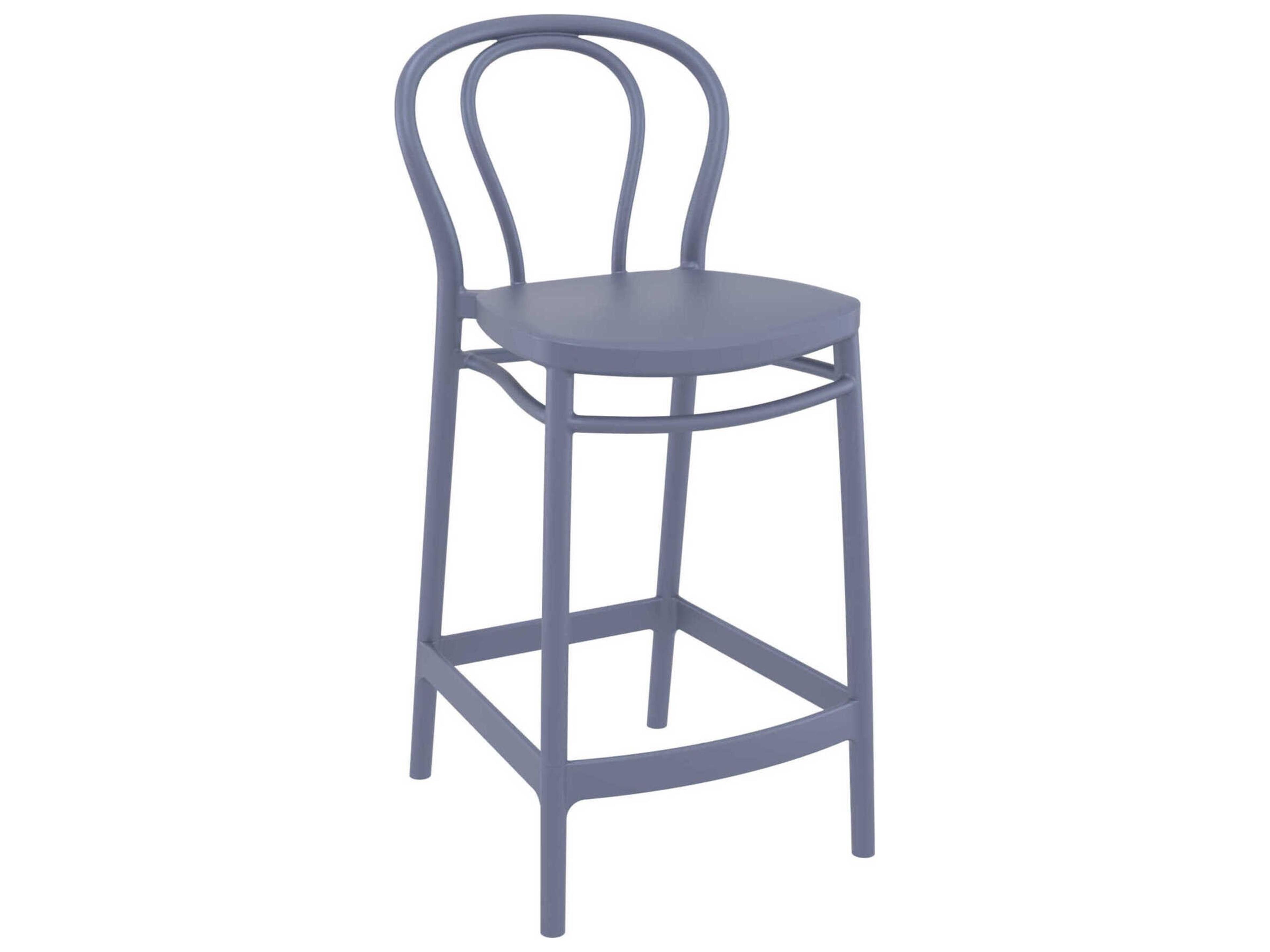 Victor Dark Gray Resin Counter Stool