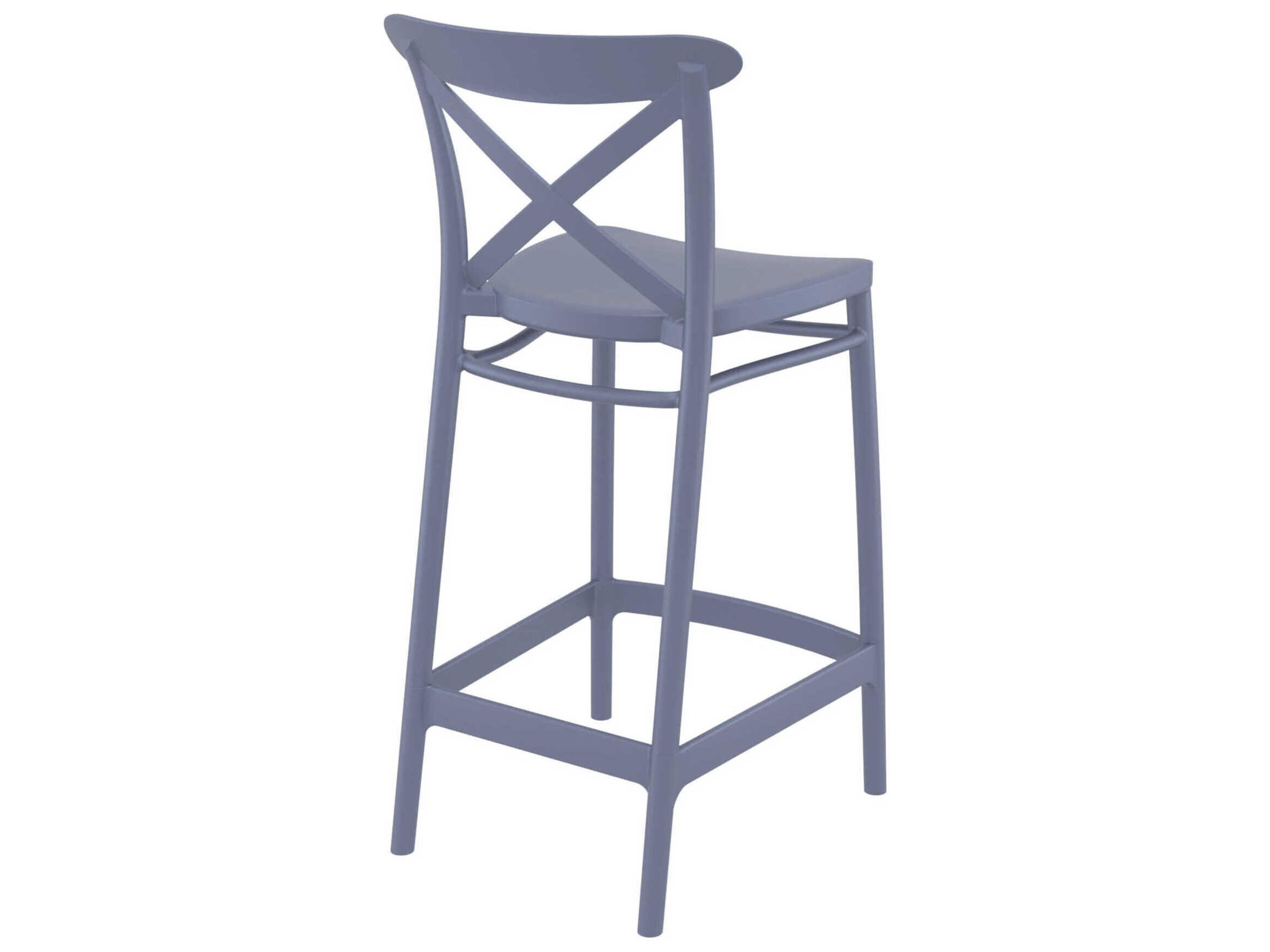 Compamia Cross Dark Gray Polypropylene Counter Stool