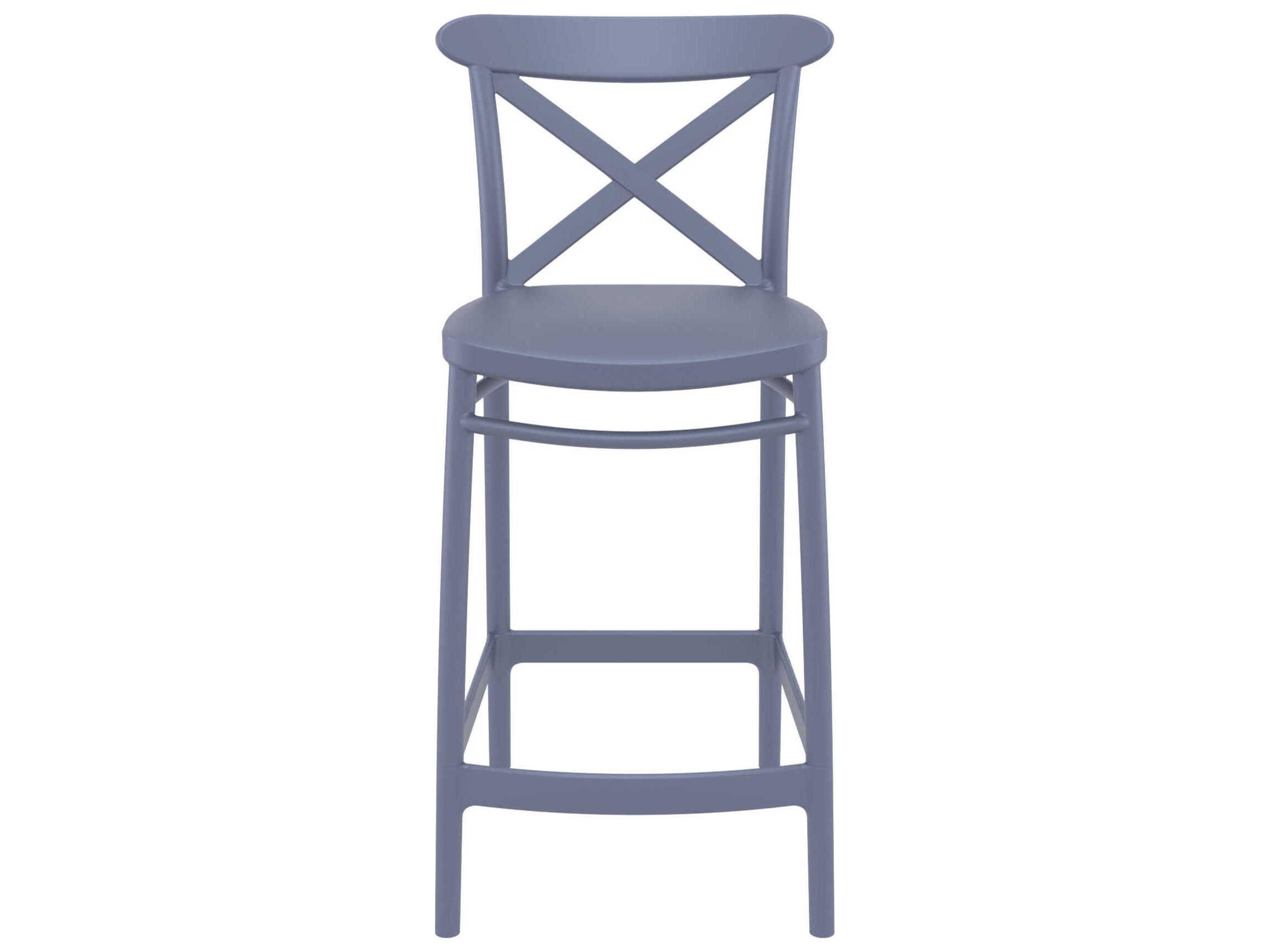 Compamia Cross Dark Gray Polypropylene Counter Stool