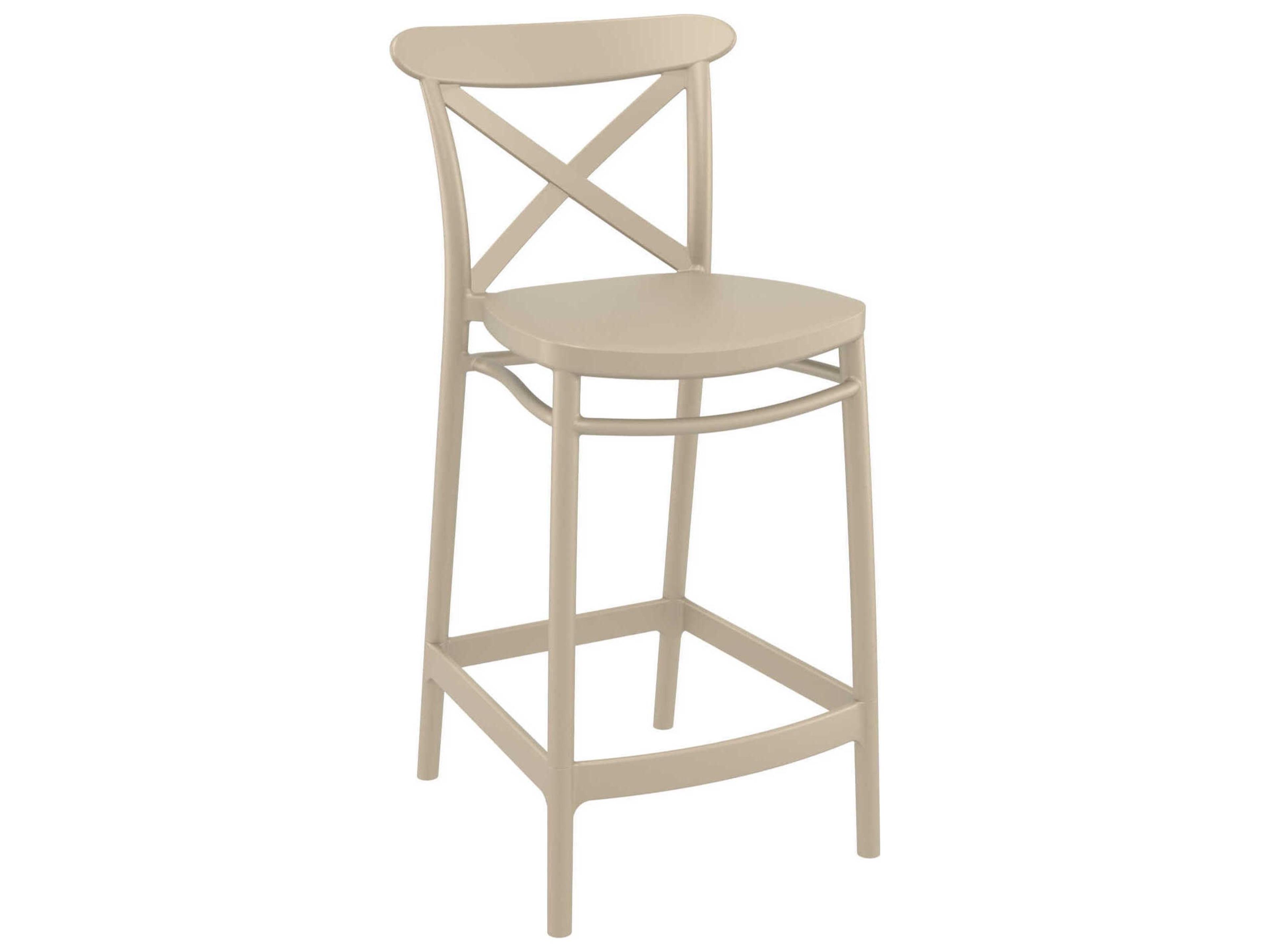 Cross Taupe Polypropylene Counter Stool