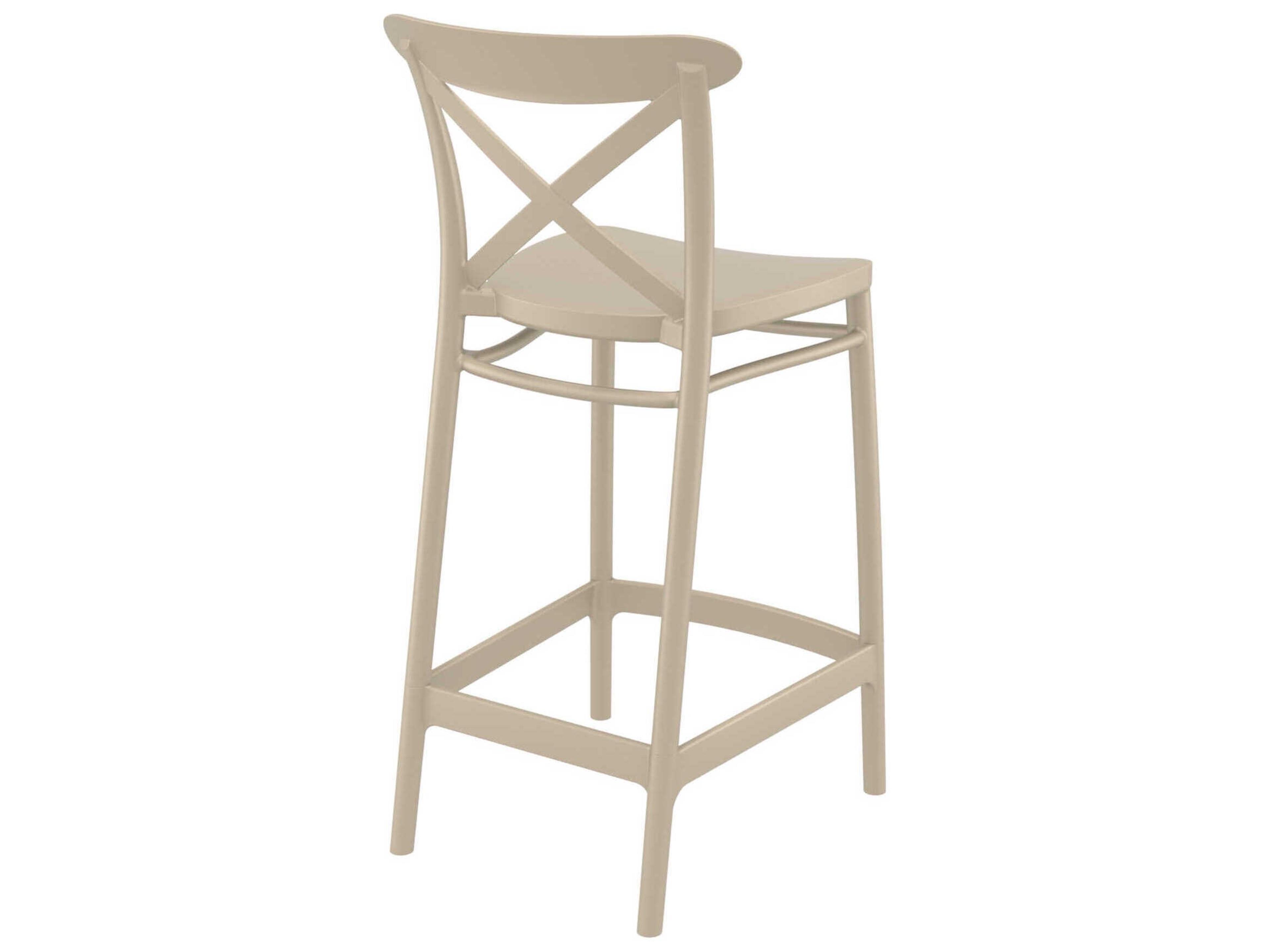 Compamia Cross Taupe Polypropylene Counter Stool