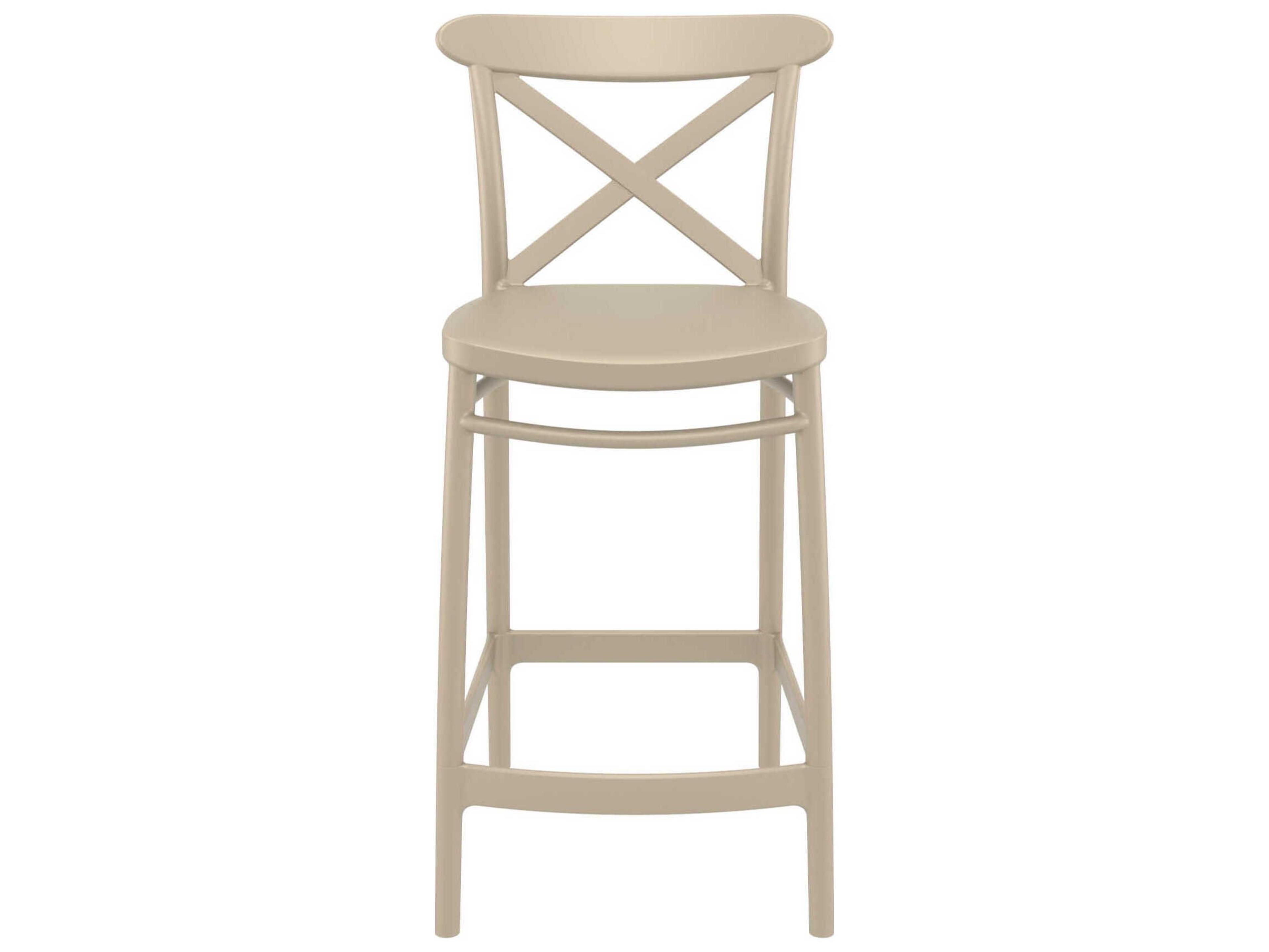 Compamia Cross Taupe Polypropylene Counter Stool