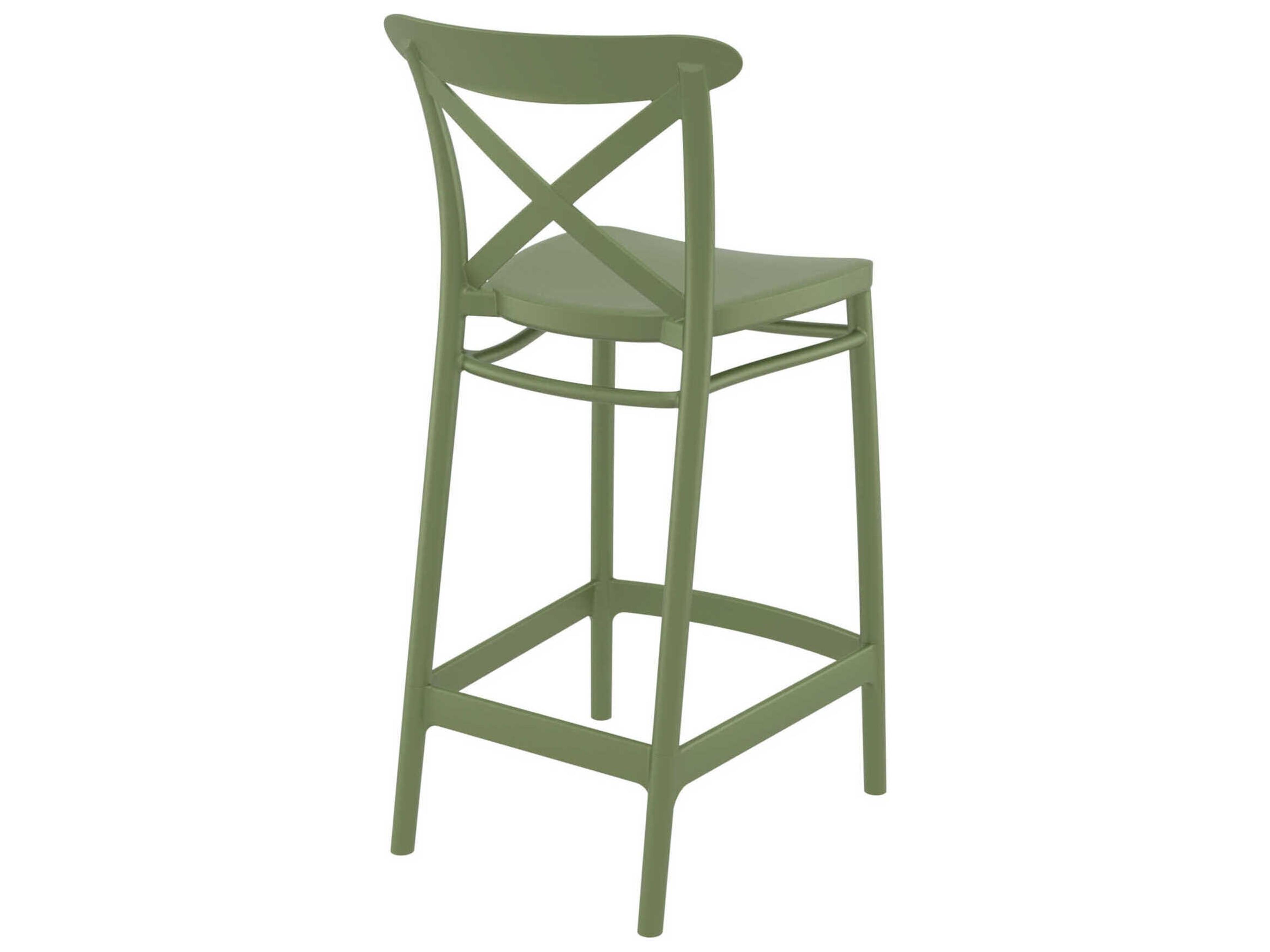 Compamia Cross Olive Green Polypropylene Counter Stool