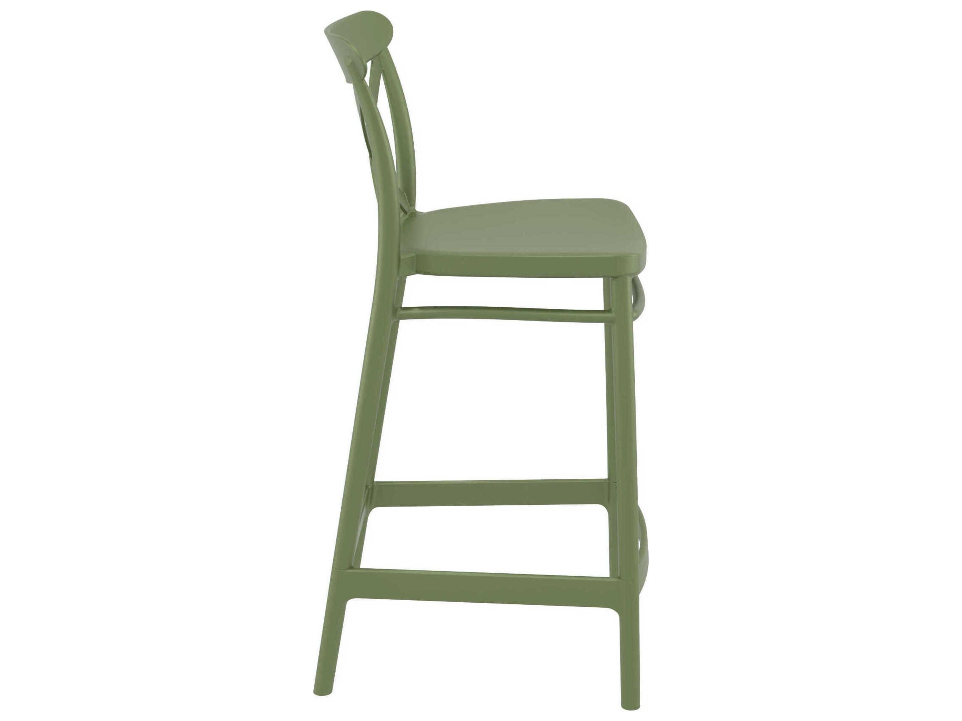 Compamia Cross Olive Green Polypropylene Counter Stool