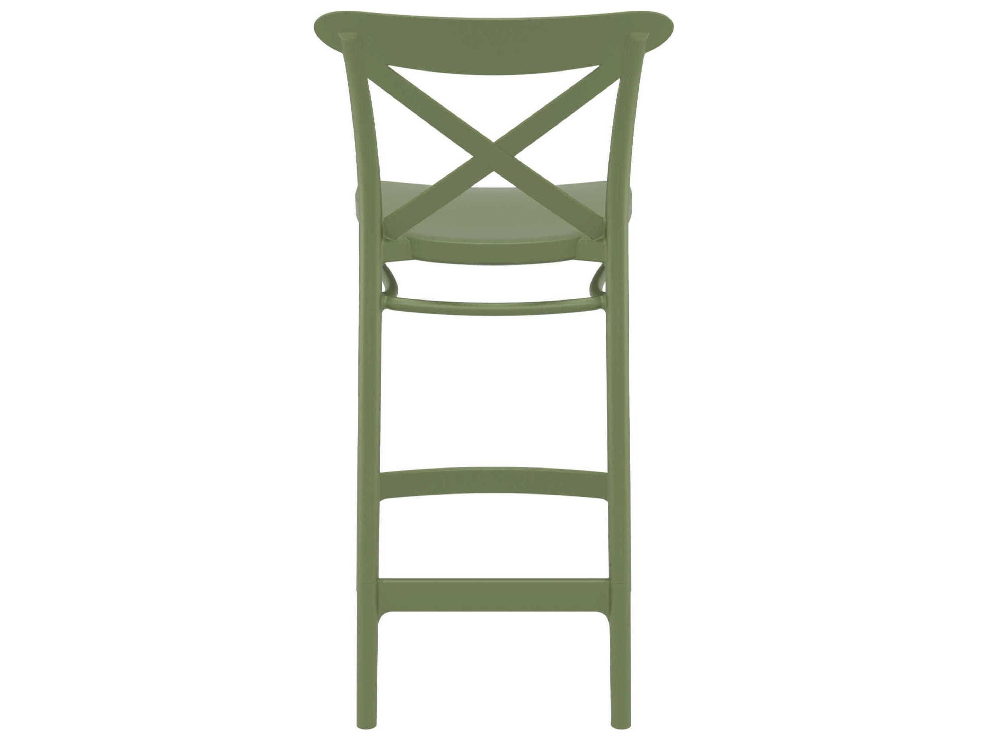 Compamia Cross Olive Green Polypropylene Counter Stool
