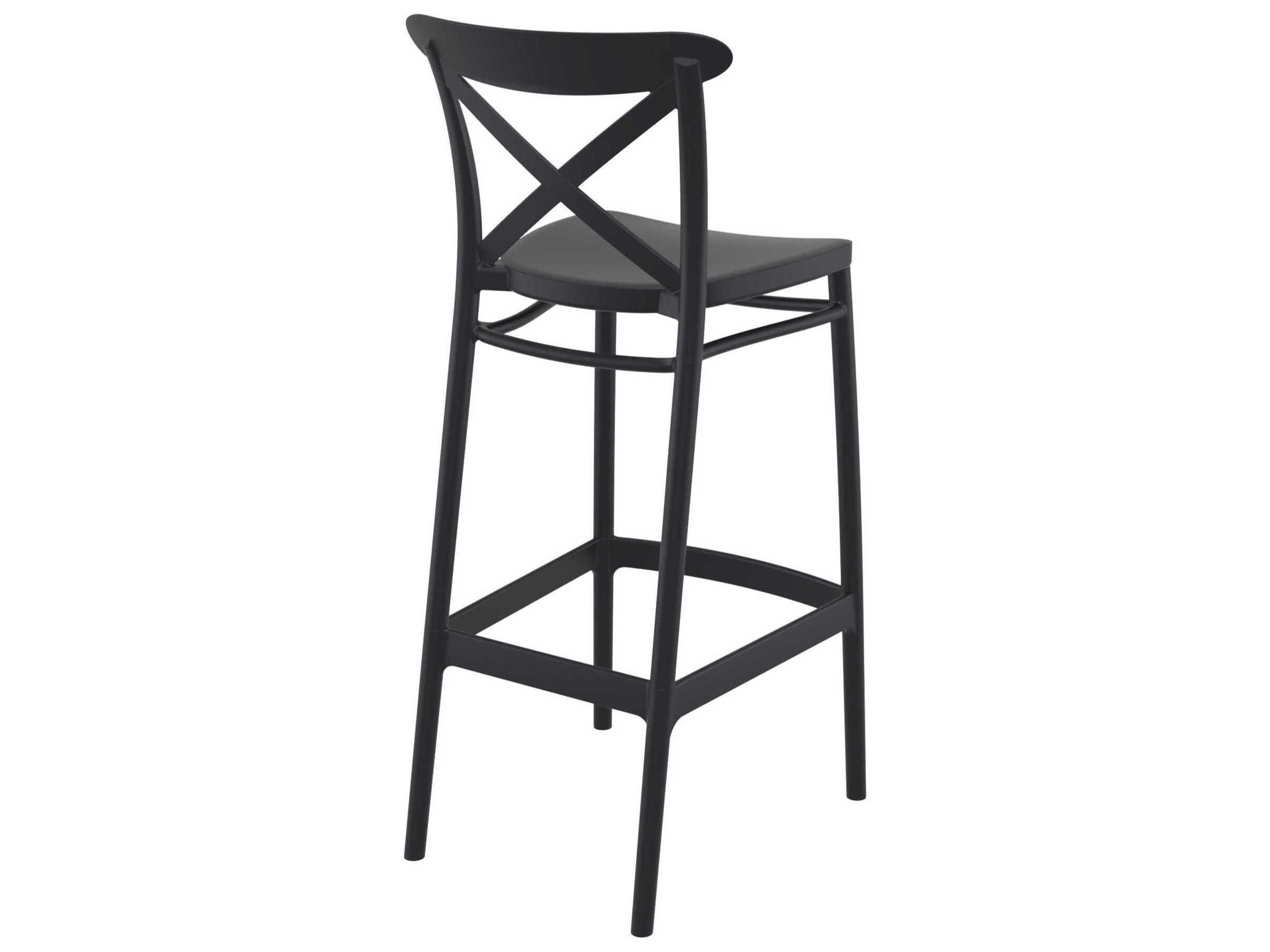 Compamia Cross Black Polypropylene Bar Stool