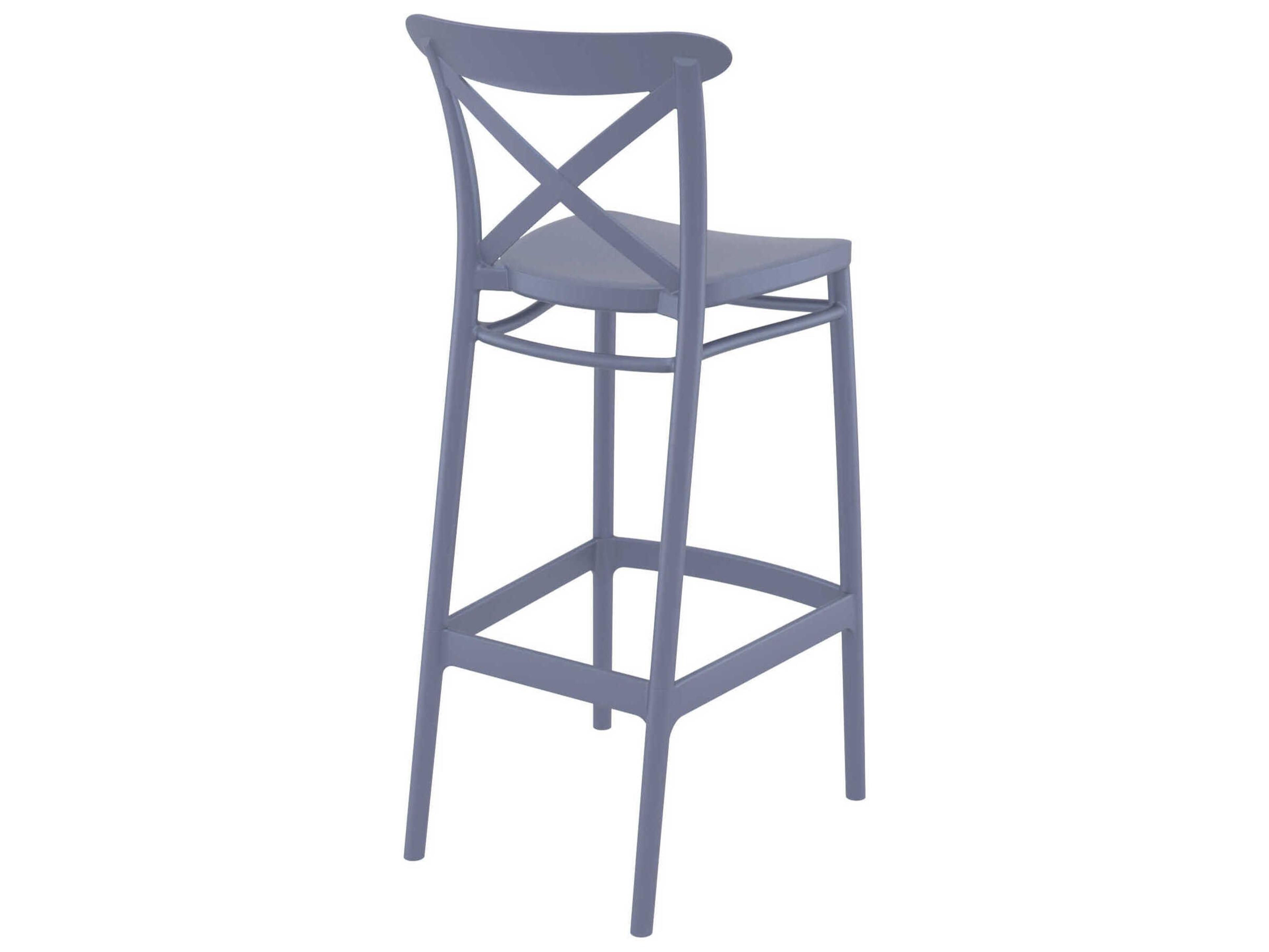 Compamia Cross Dark Gray Polypropylene Bar Stool