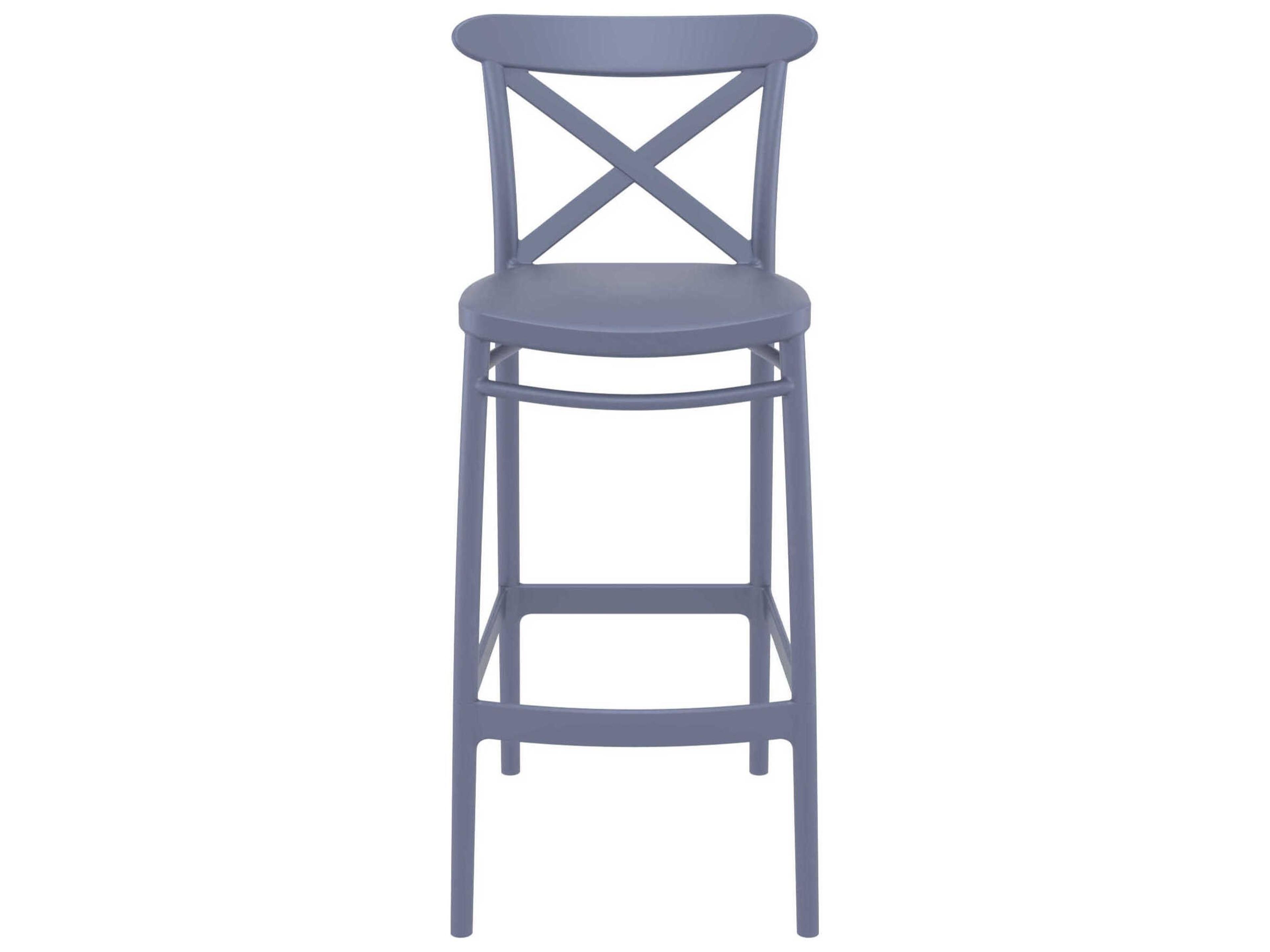 Compamia Cross Dark Gray Polypropylene Bar Stool