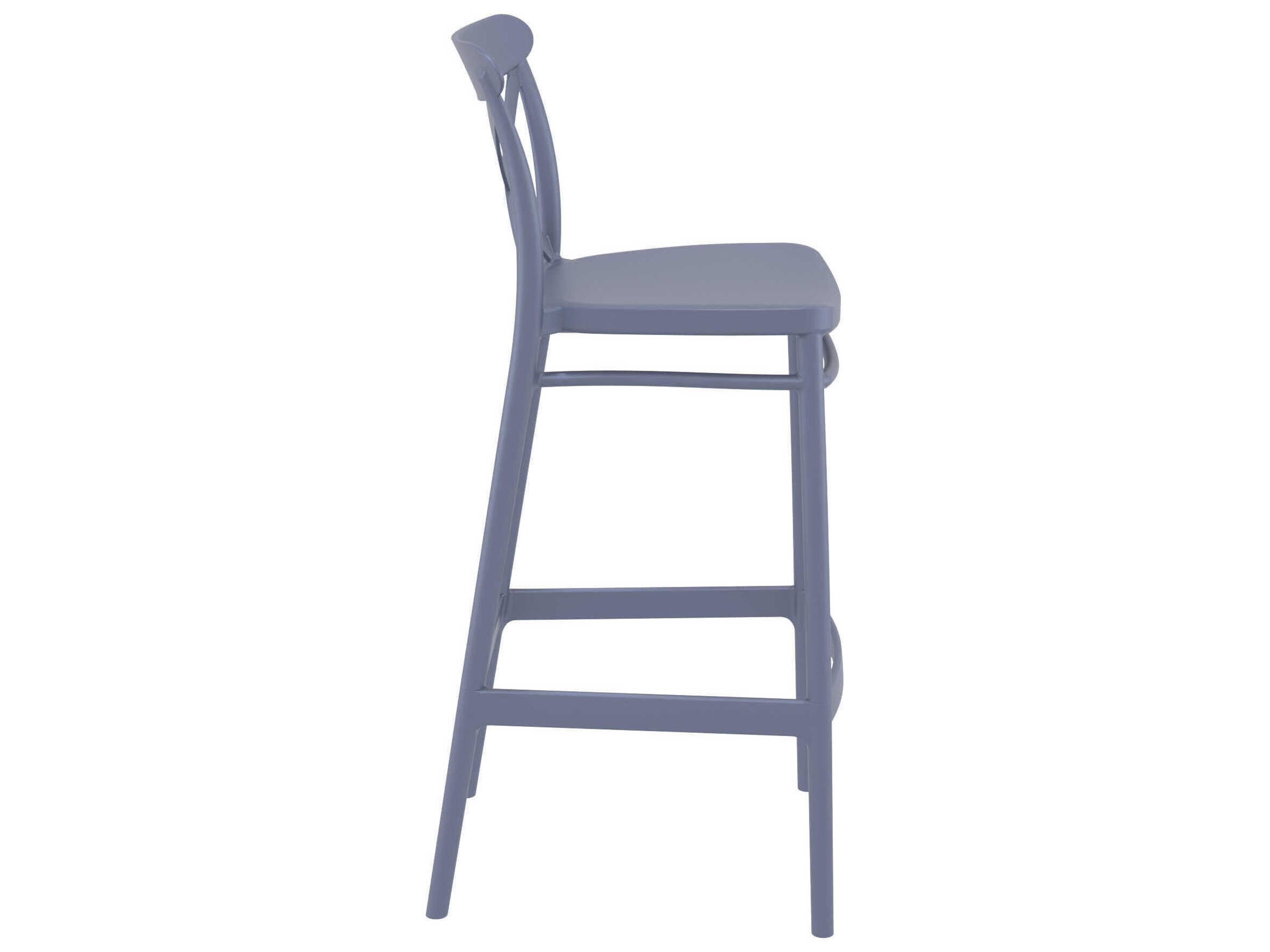 Compamia Cross Dark Gray Polypropylene Bar Stool
