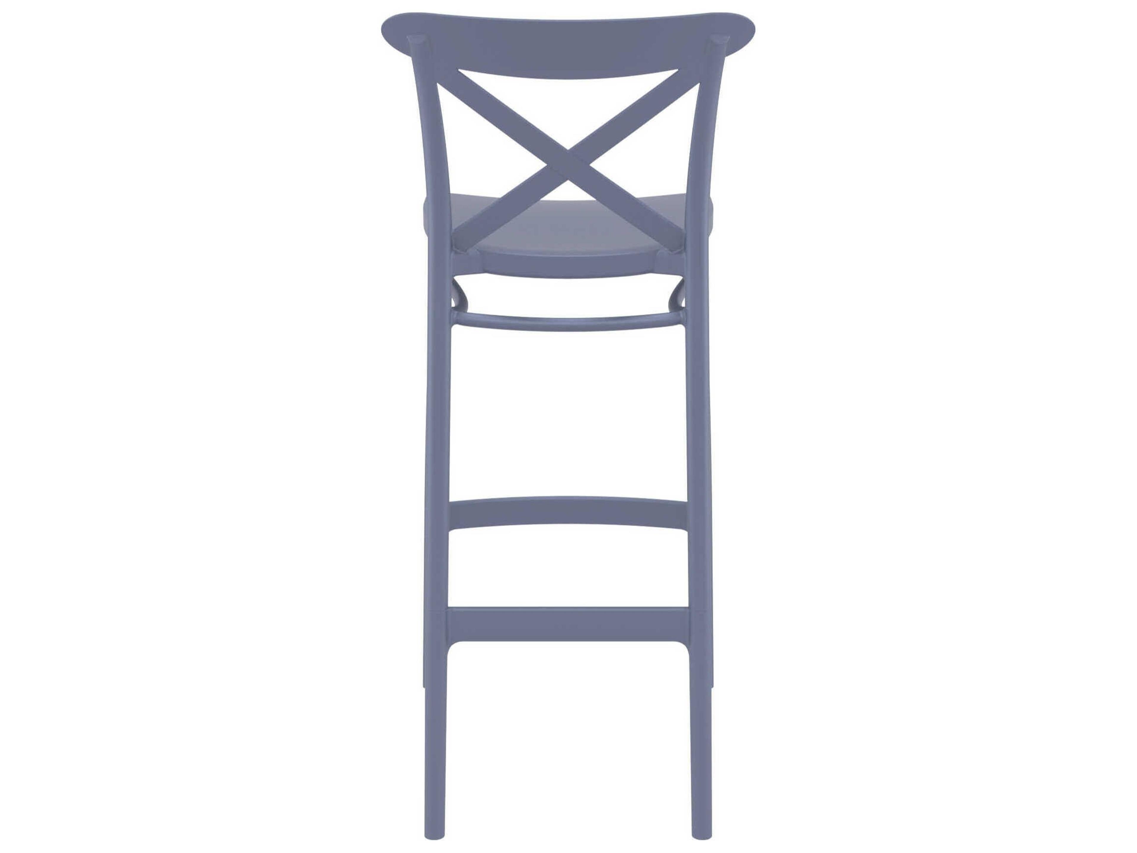 Compamia Cross Dark Gray Polypropylene Bar Stool