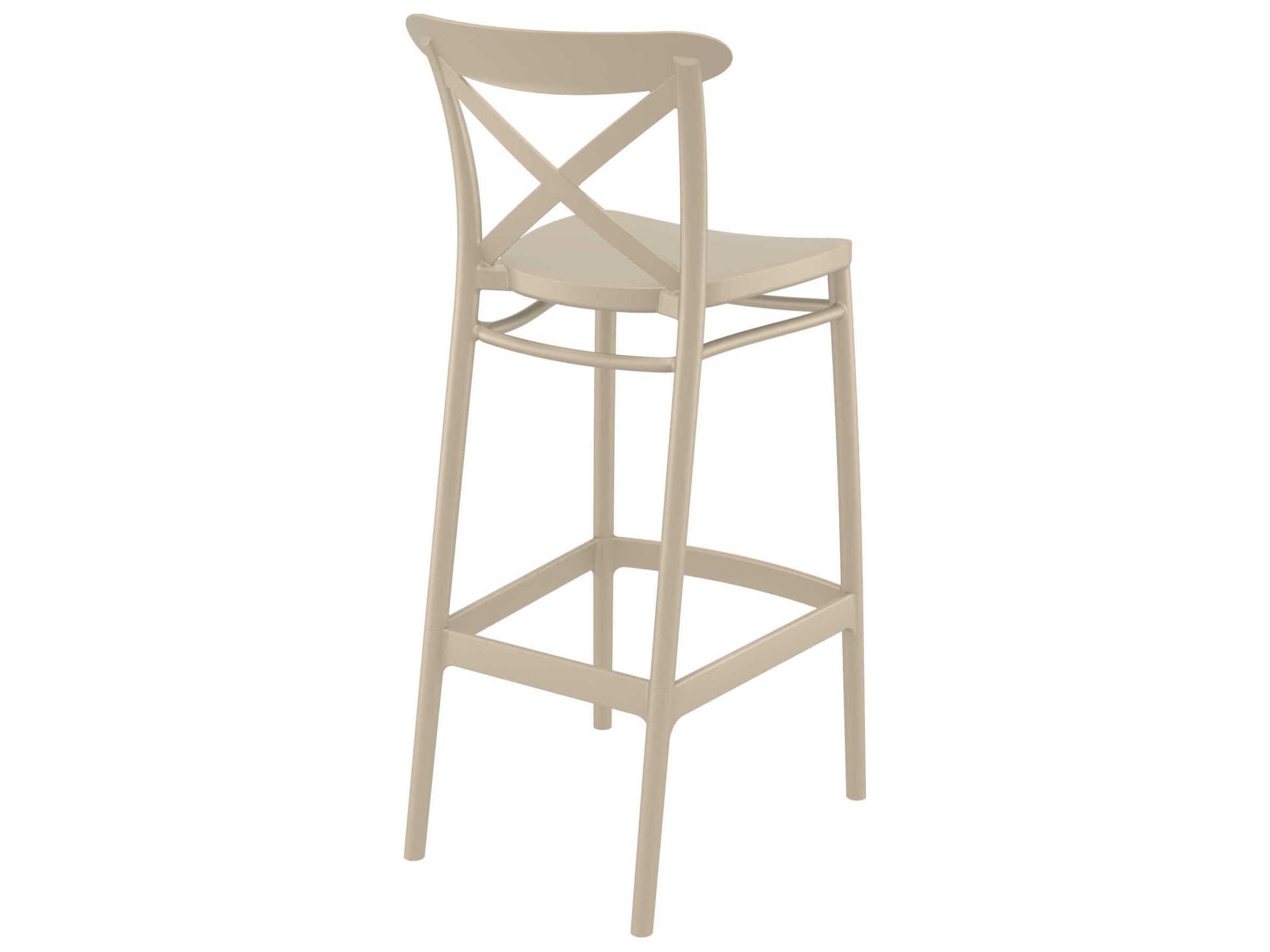 Compamia Cross Taupe Polypropylene Bar Stool