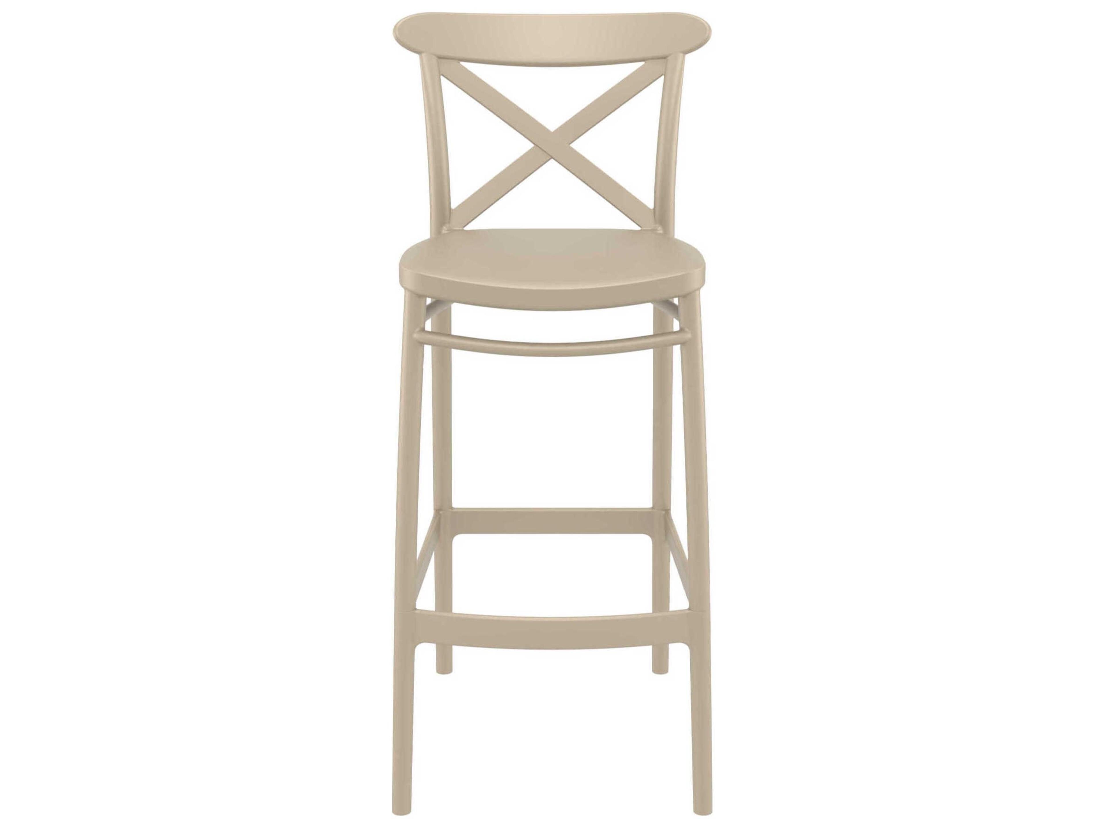 Compamia Cross Taupe Polypropylene Bar Stool