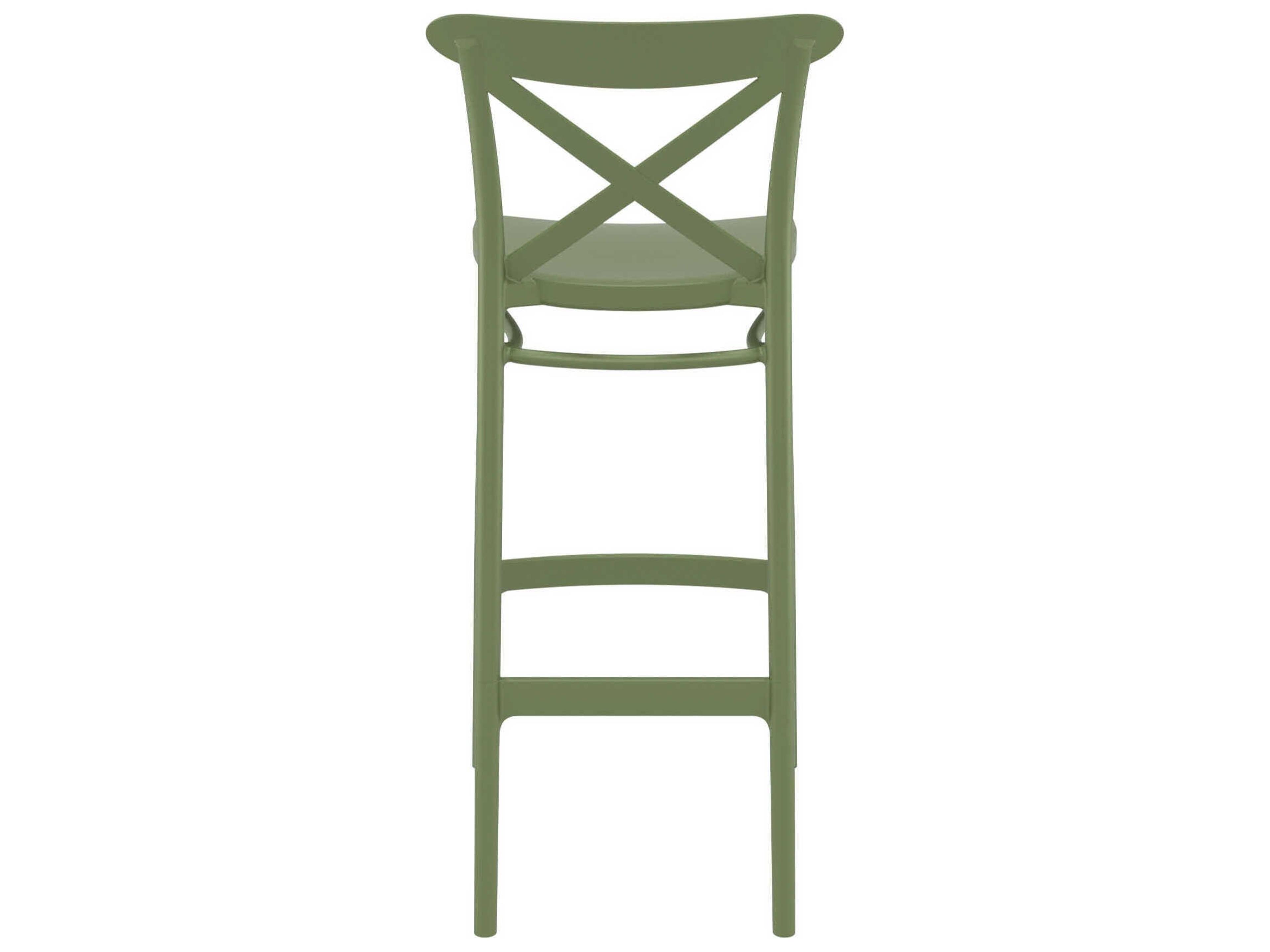 Compamia Cross Olive Green Polypropylene Bar Stool