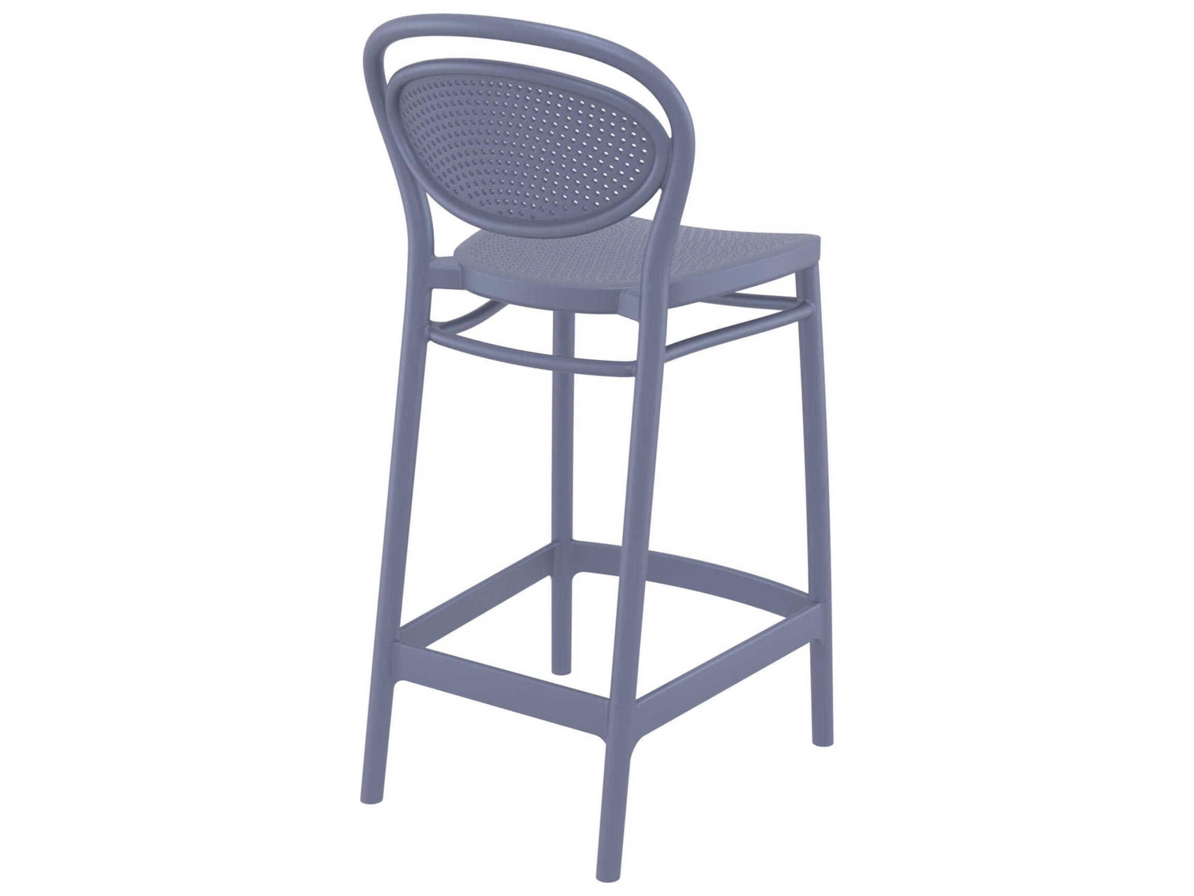 Compamia Marcel Dark Gray Polypropylene Resin Counter Stool