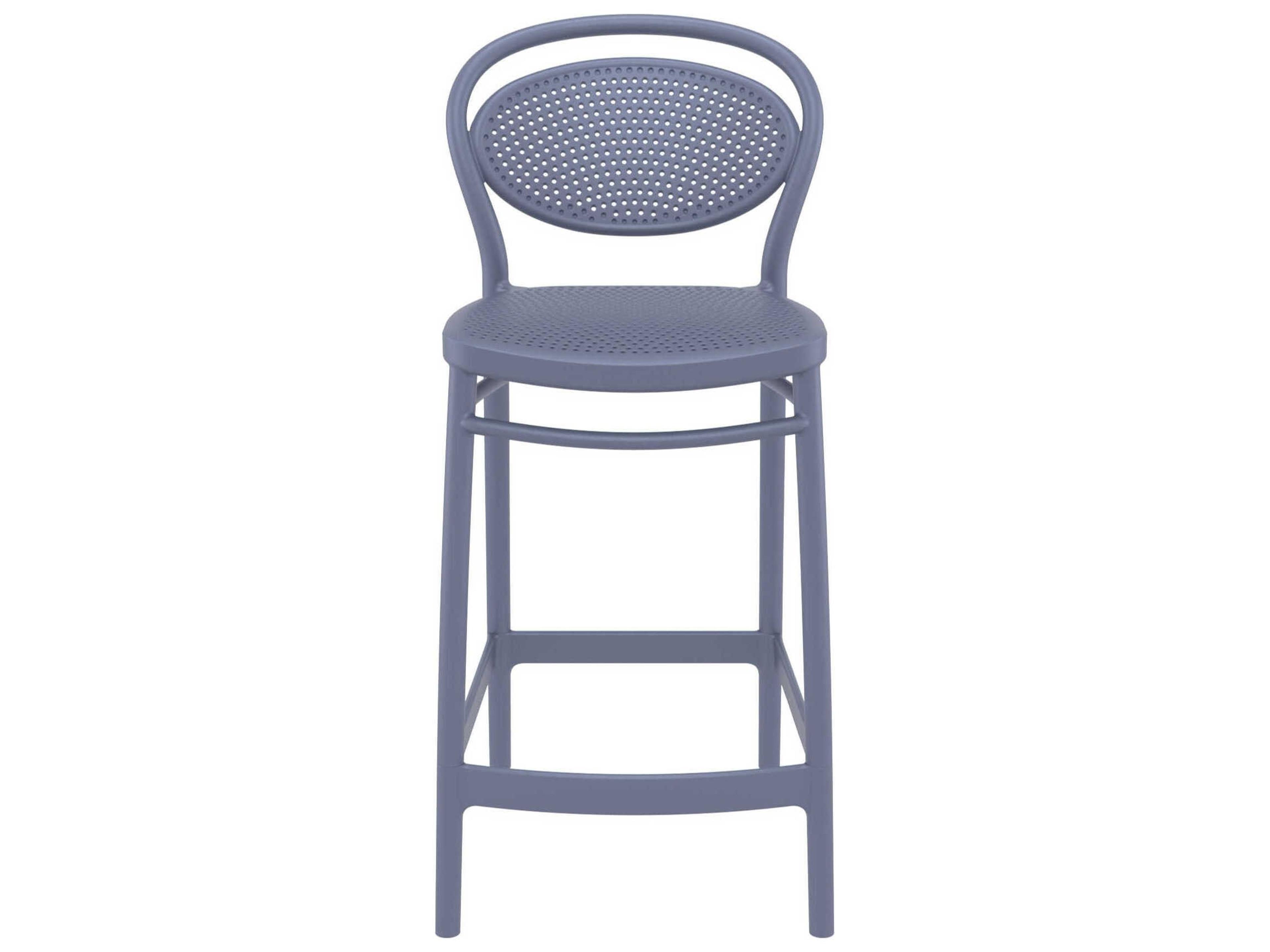 Compamia Marcel Dark Gray Polypropylene Resin Counter Stool