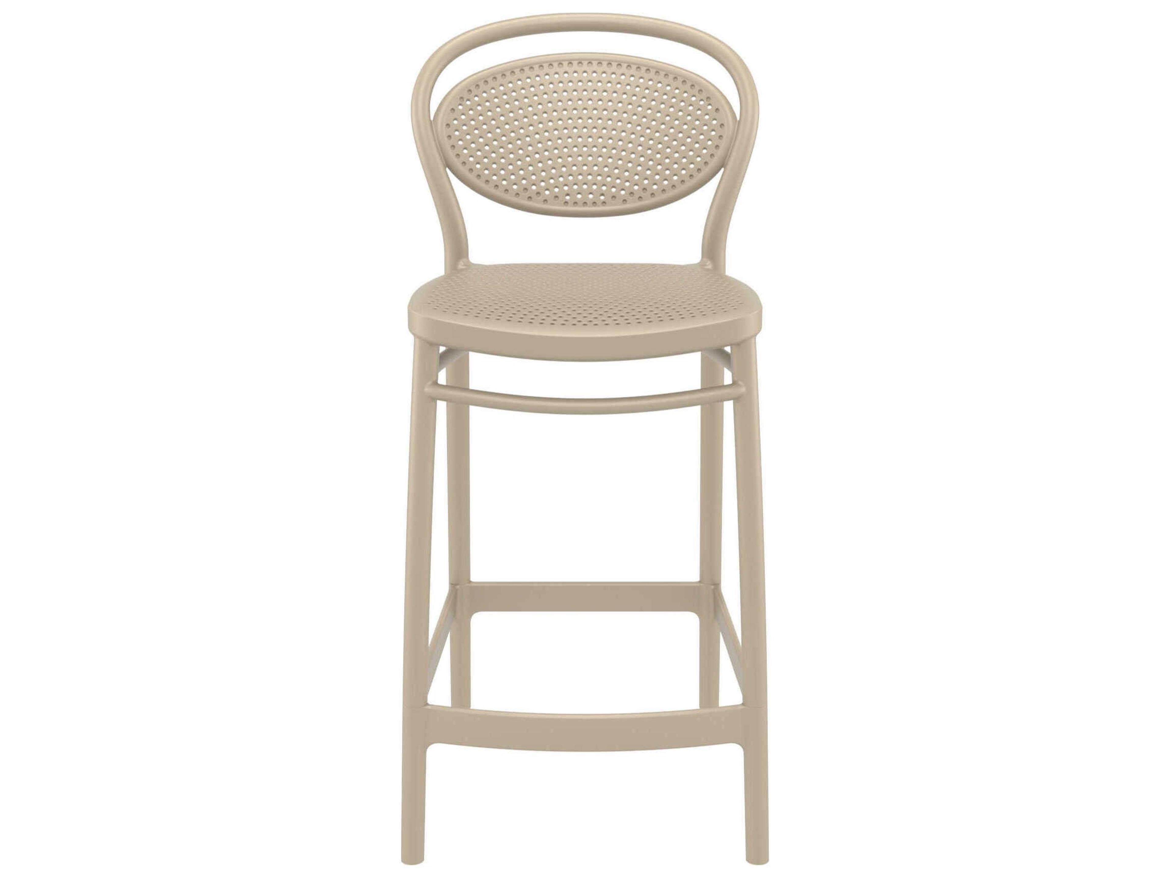Compamia Marcel Taupe Polypropylene Resin Counter Stool