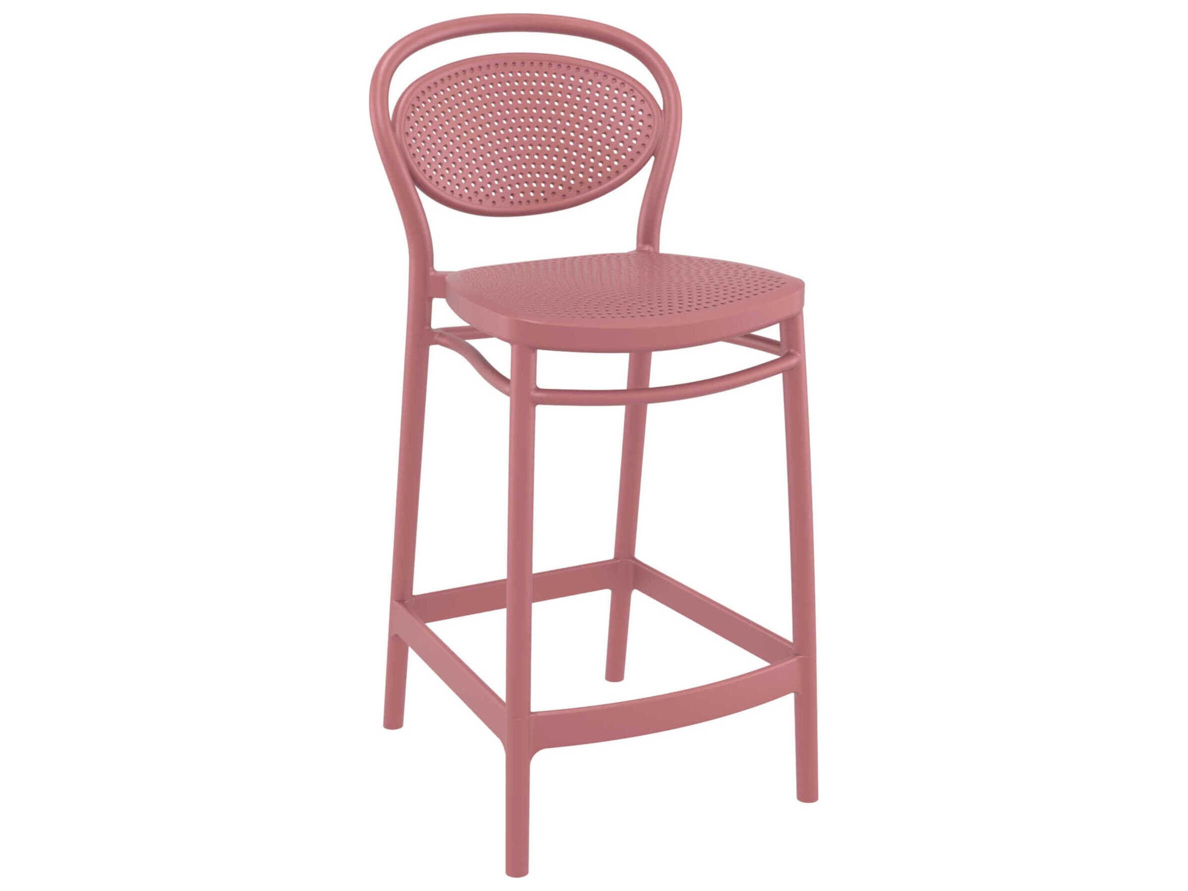 Marcel Marsala Polypropylene Resin Counter Stool