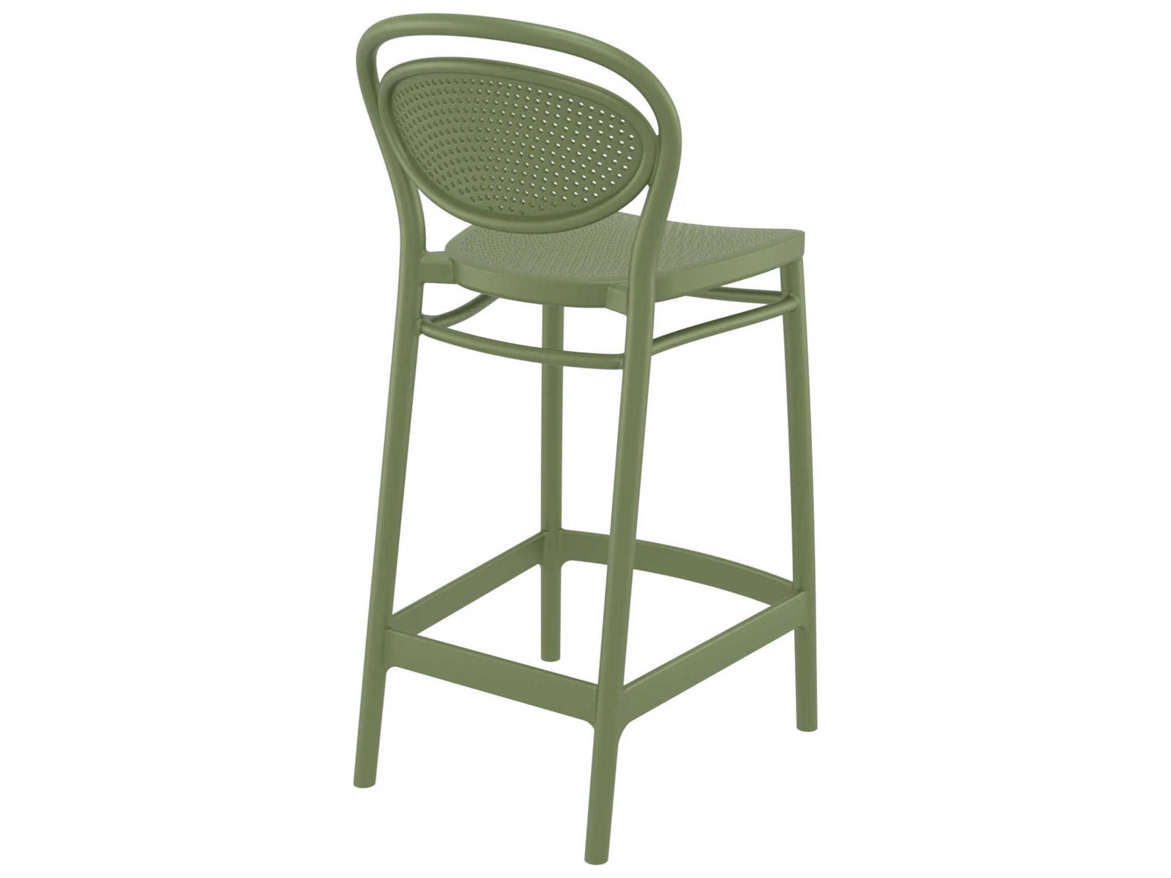 Compamia Marcel Olive Green Polypropylene Resin Counter Stool