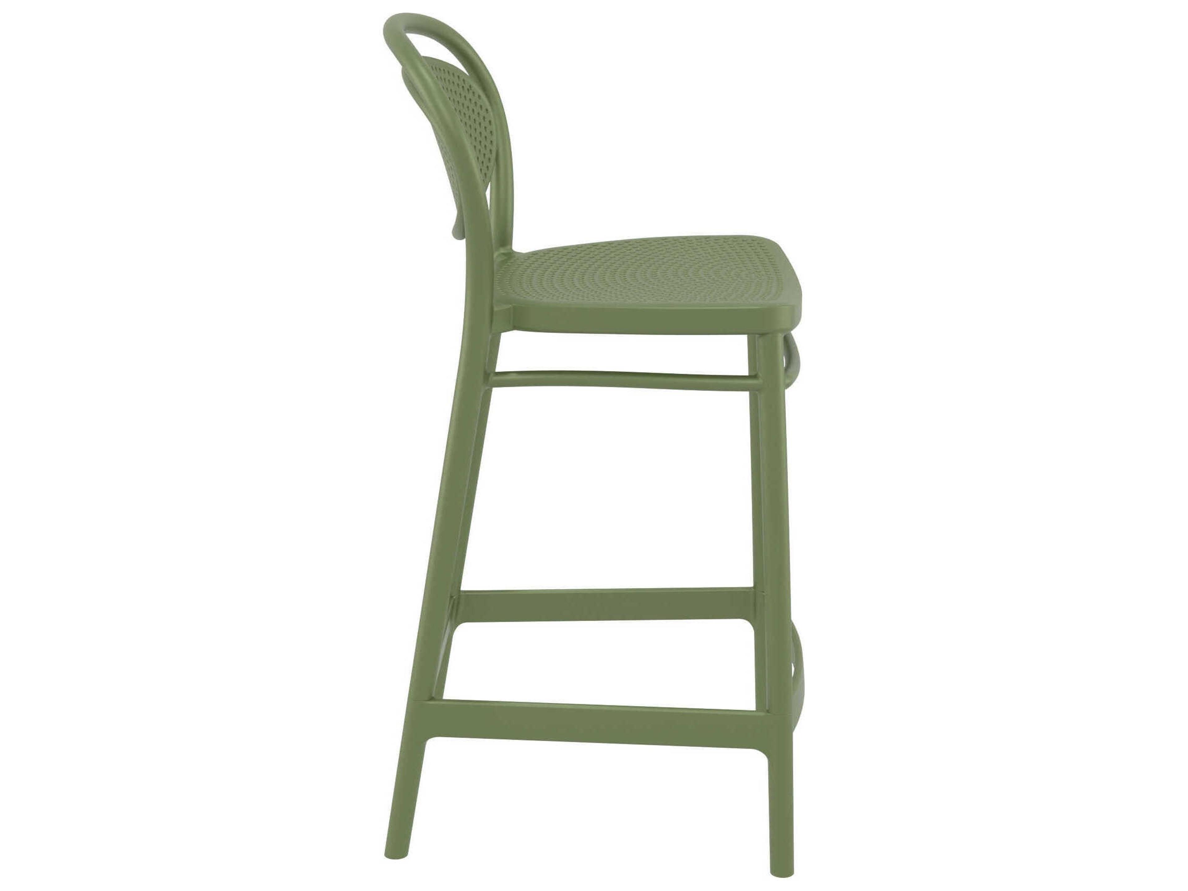 Compamia Marcel Olive Green Polypropylene Resin Counter Stool