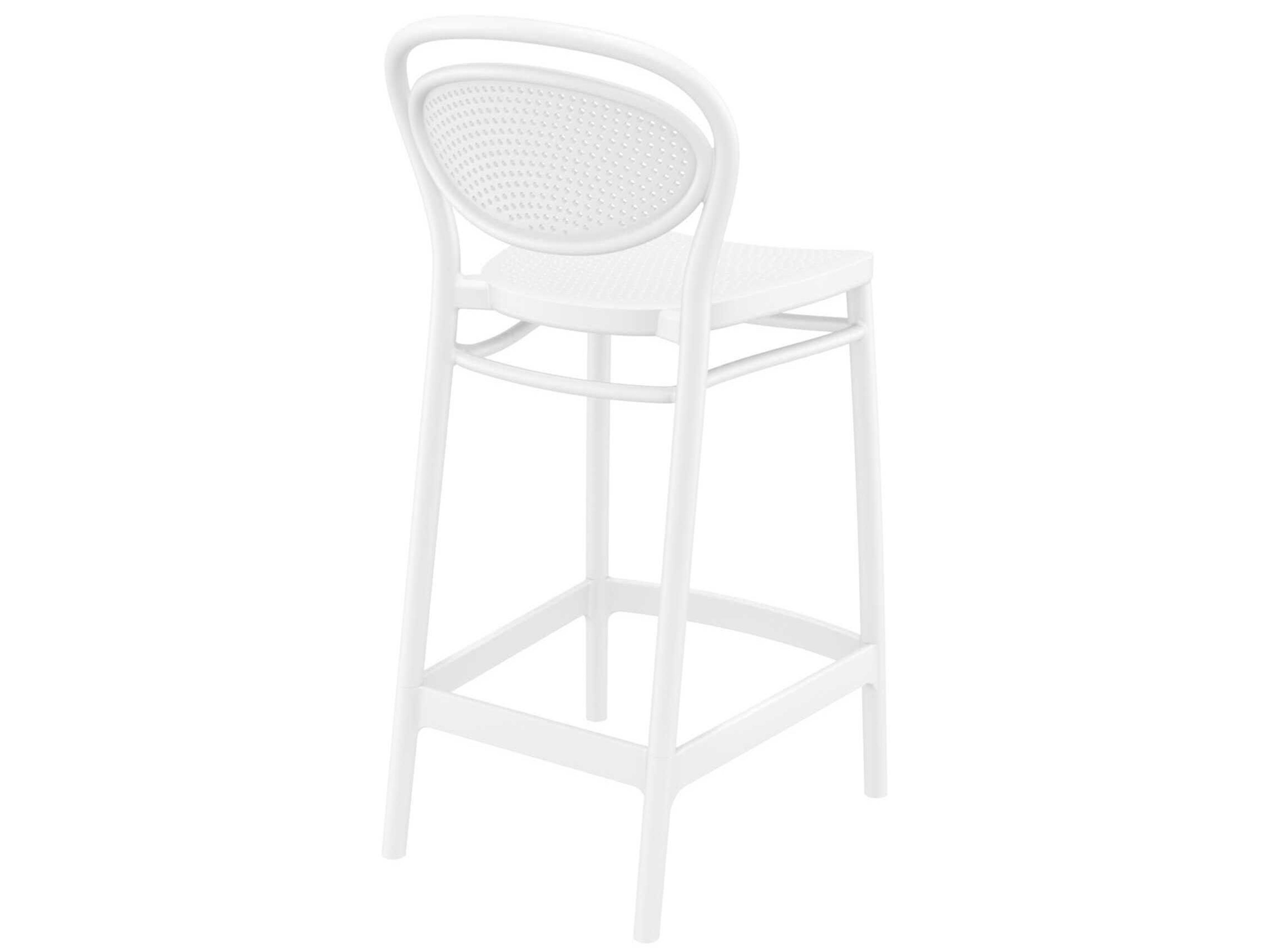 Compamia Marcel White Polypropylene Resin Counter Stool