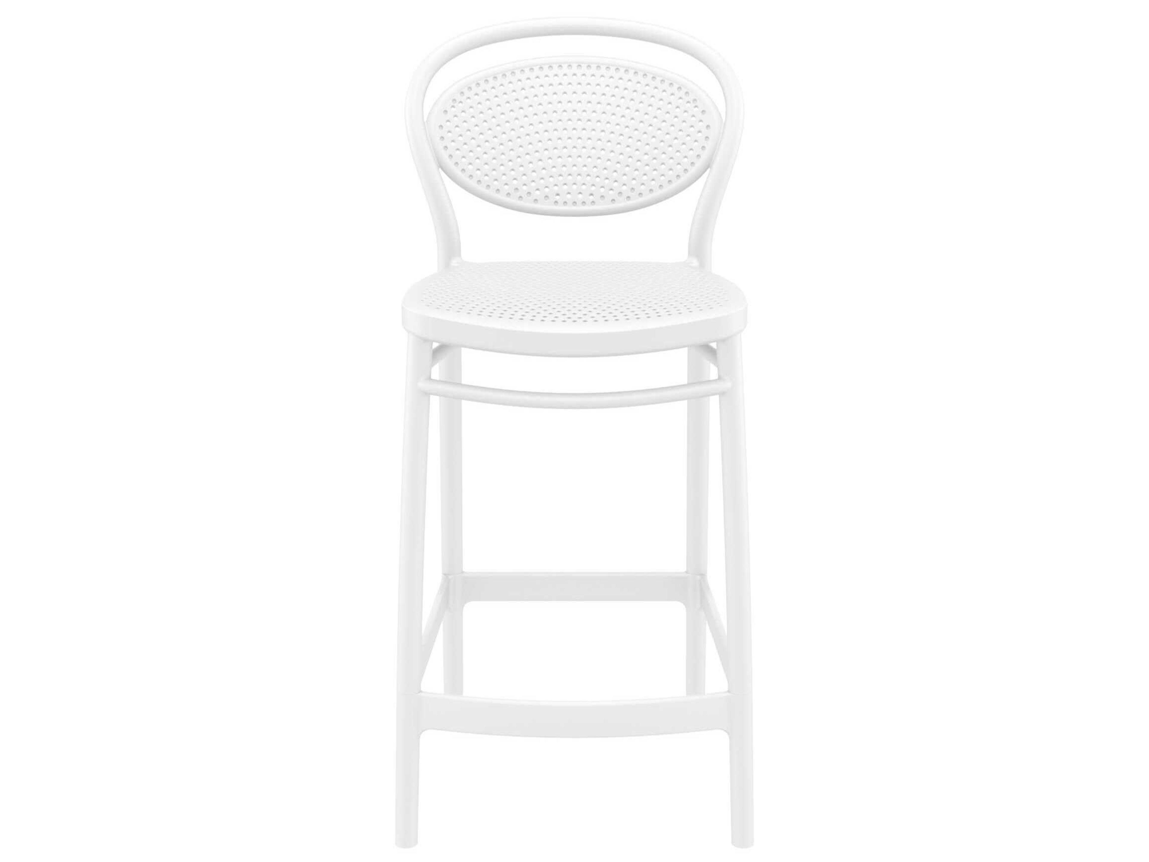 Compamia Marcel White Polypropylene Resin Counter Stool