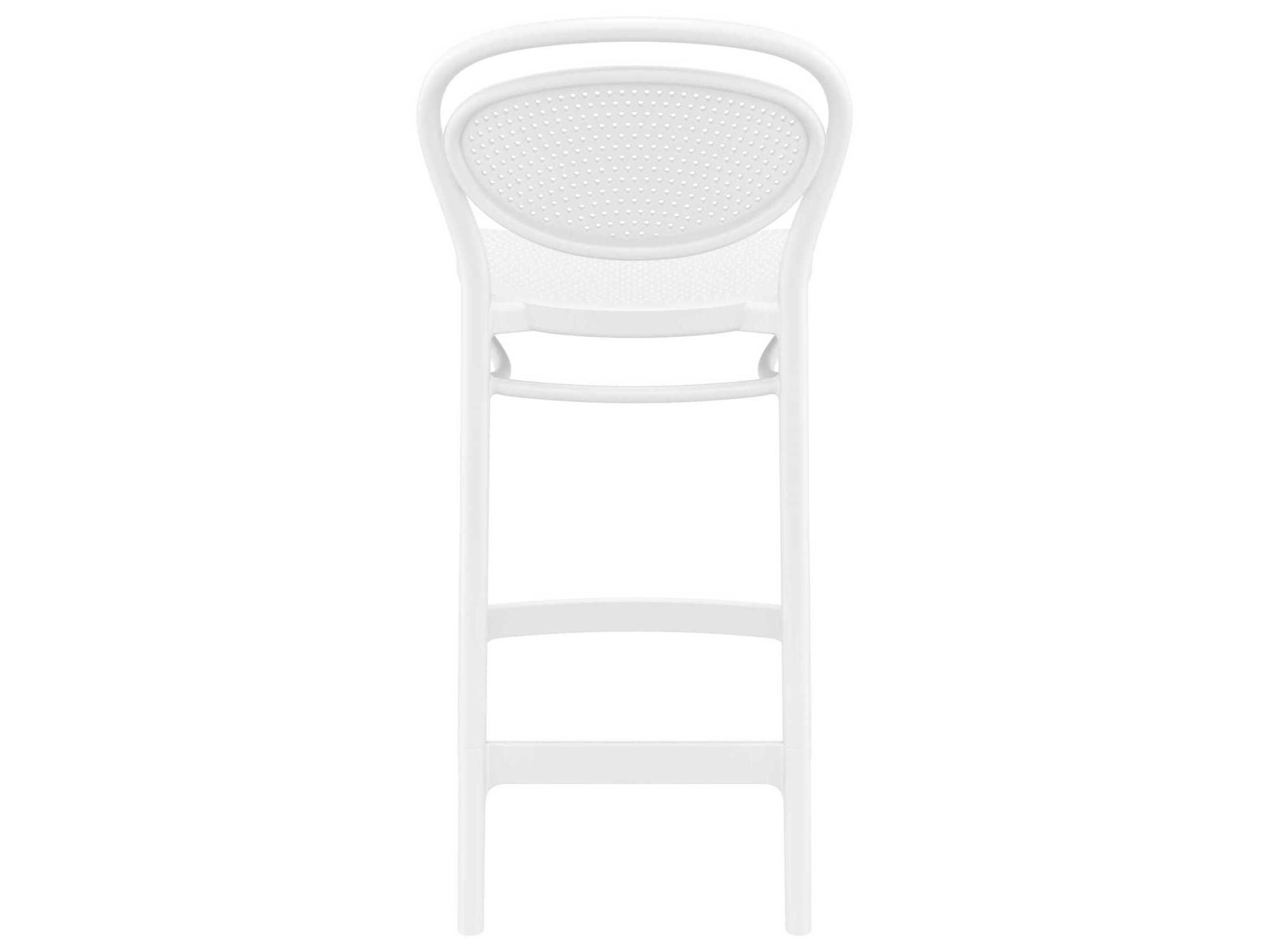 Compamia Marcel White Polypropylene Resin Counter Stool