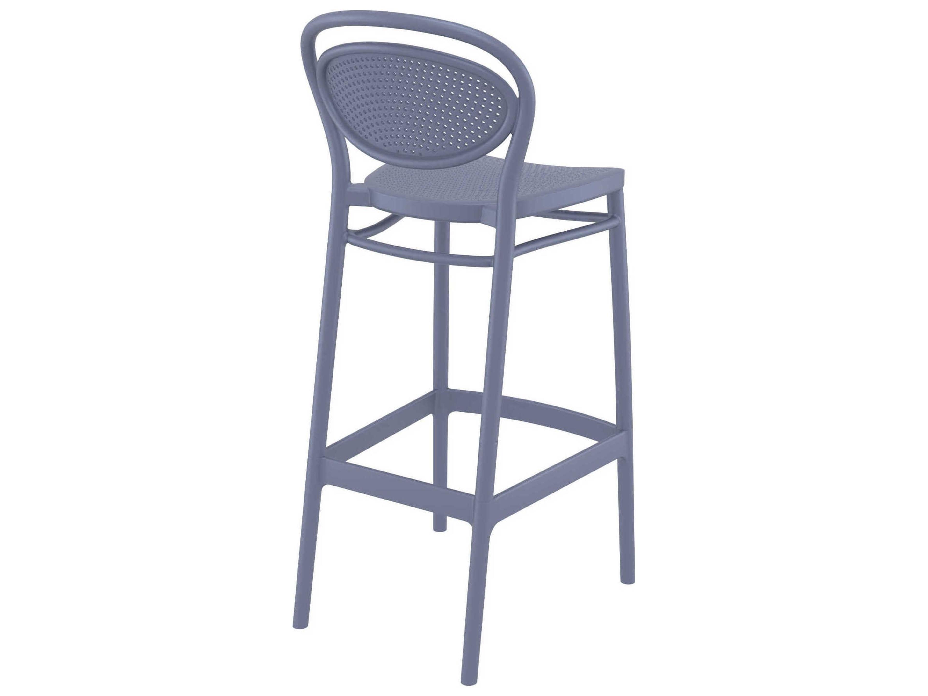 Compamia Marcel Dark Gray Polypropylene Resin Bar Stool
