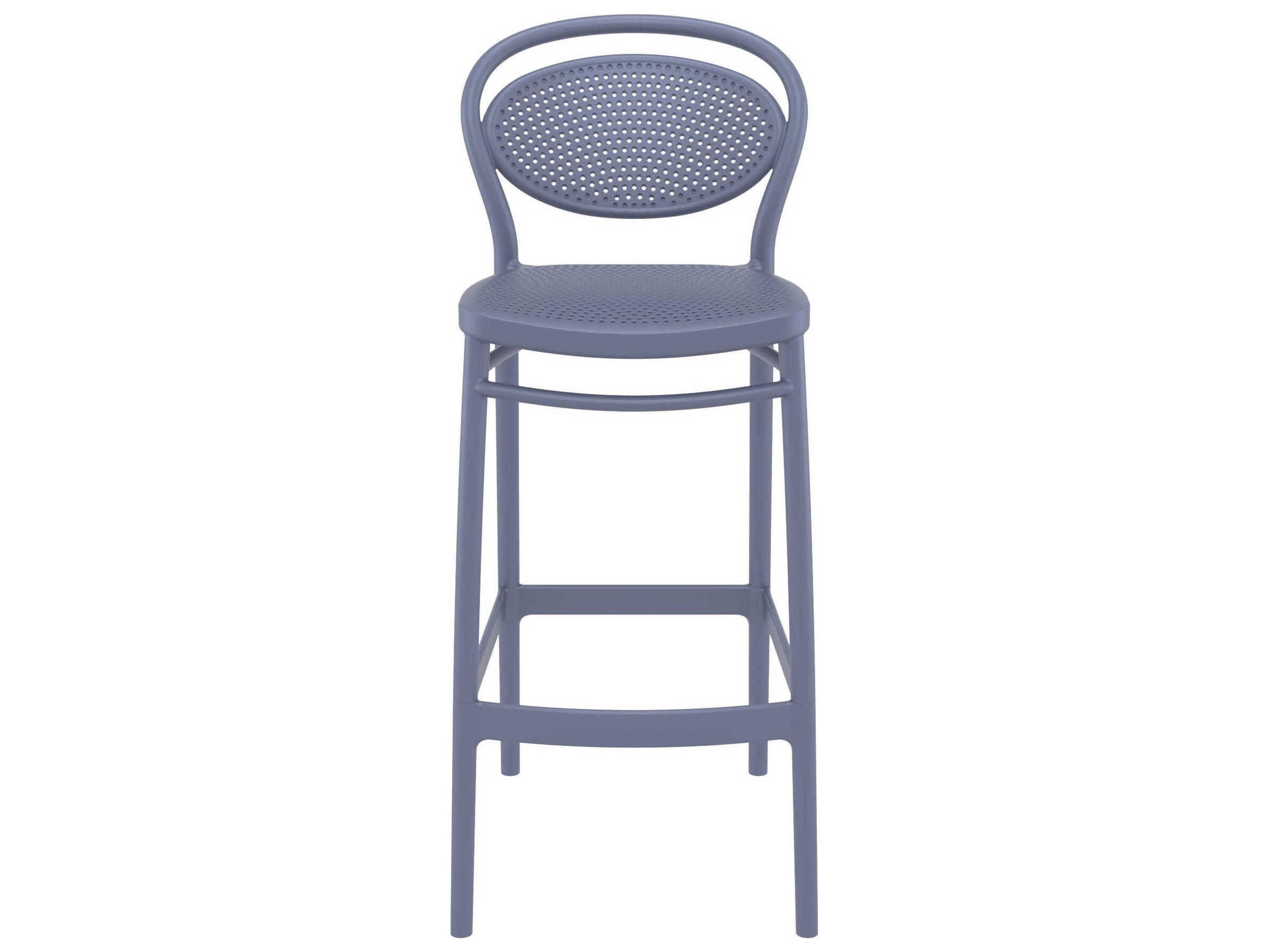 Compamia Marcel Dark Gray Polypropylene Resin Bar Stool