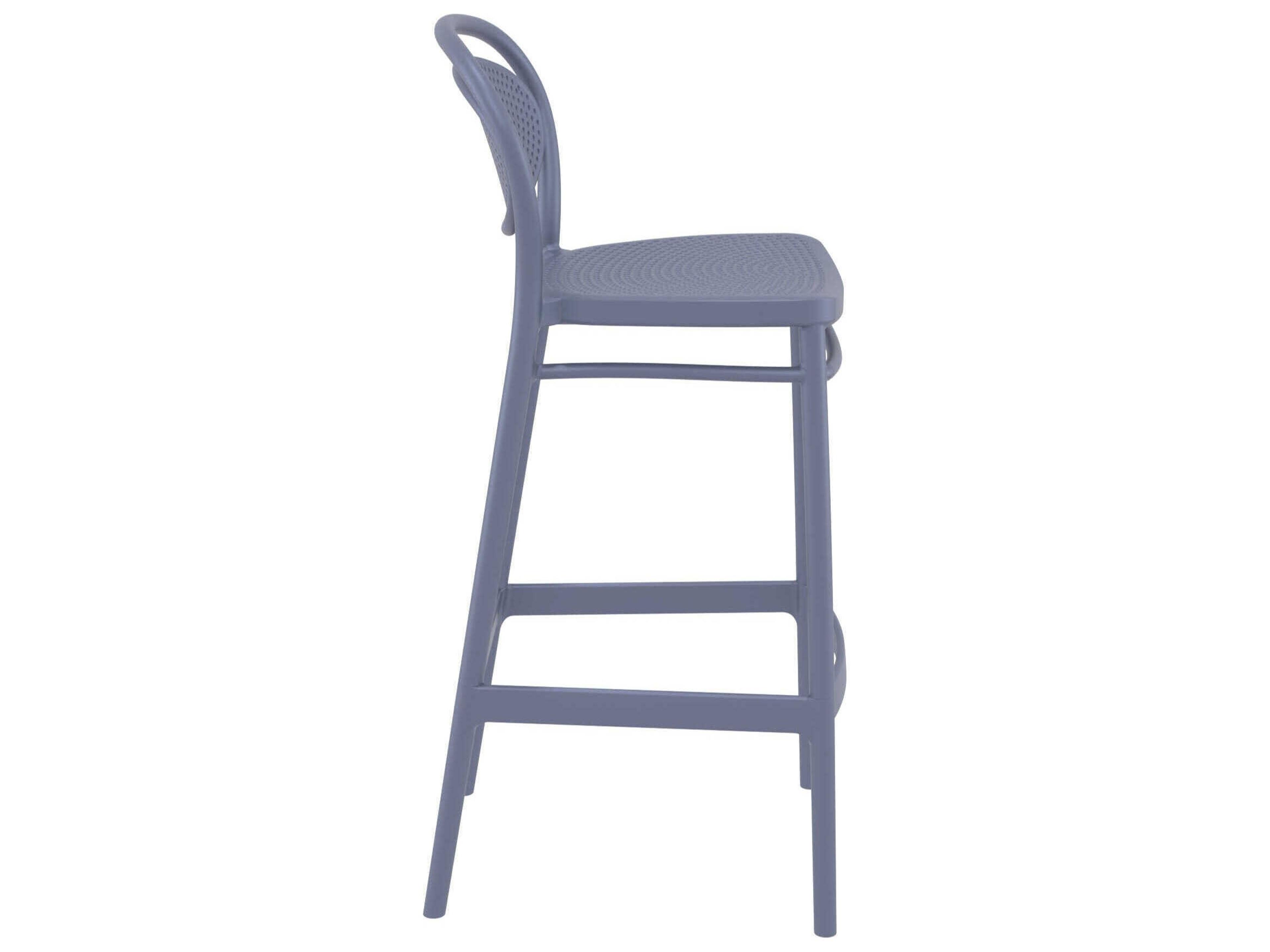 Compamia Marcel Dark Gray Polypropylene Resin Bar Stool