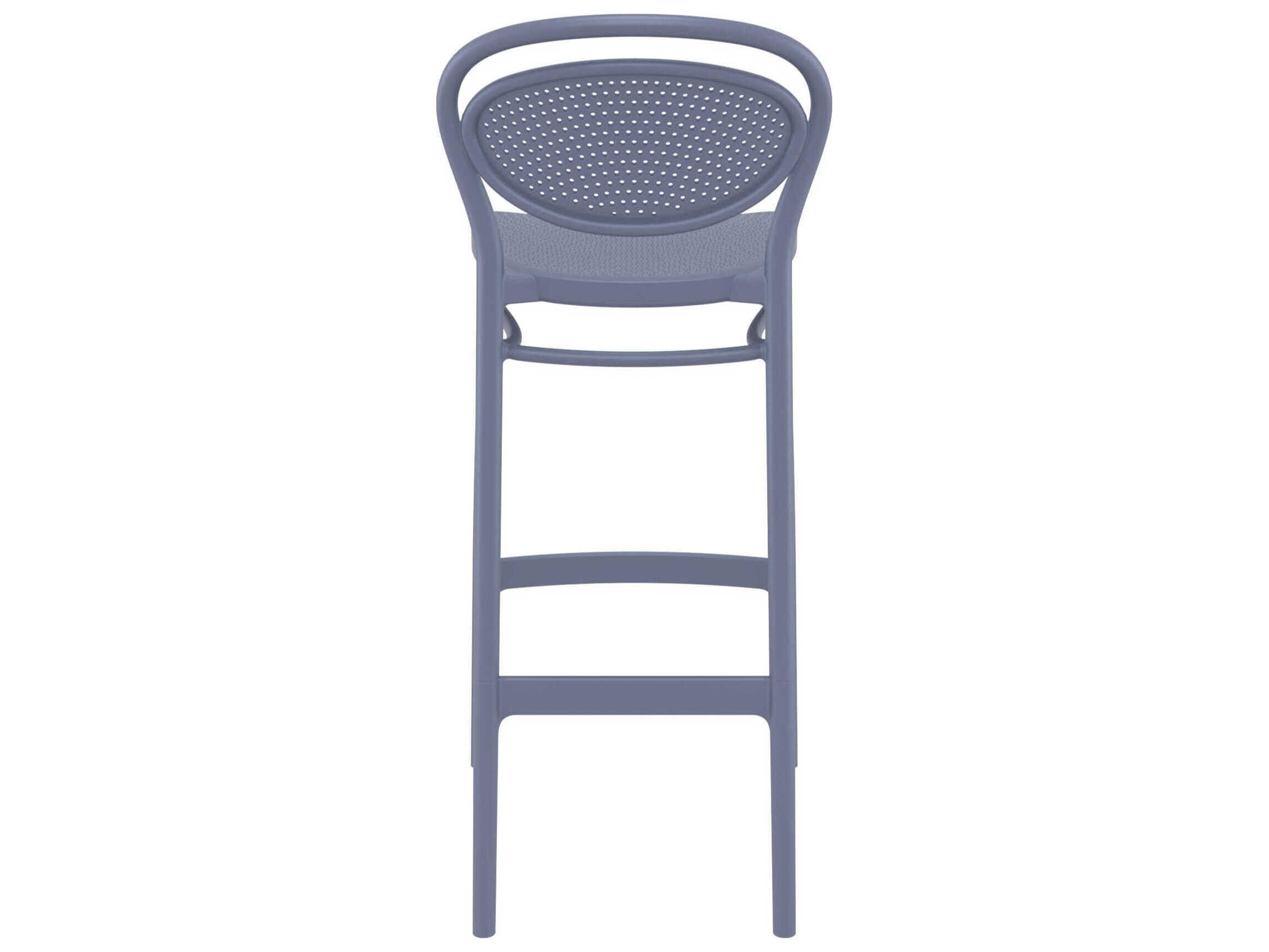 Compamia Marcel Dark Gray Polypropylene Resin Bar Stool