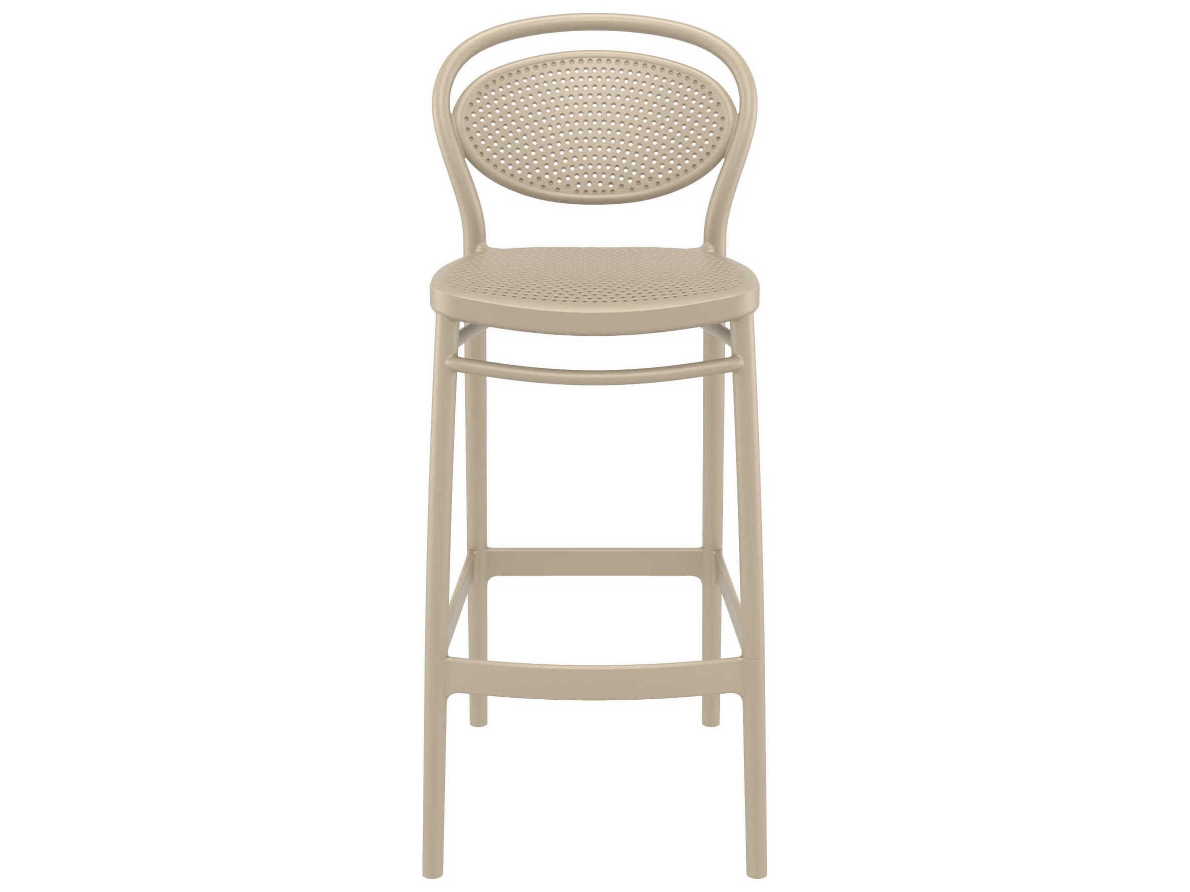 Compamia Marcel Taupe Polypropylene Resin Bar Stool