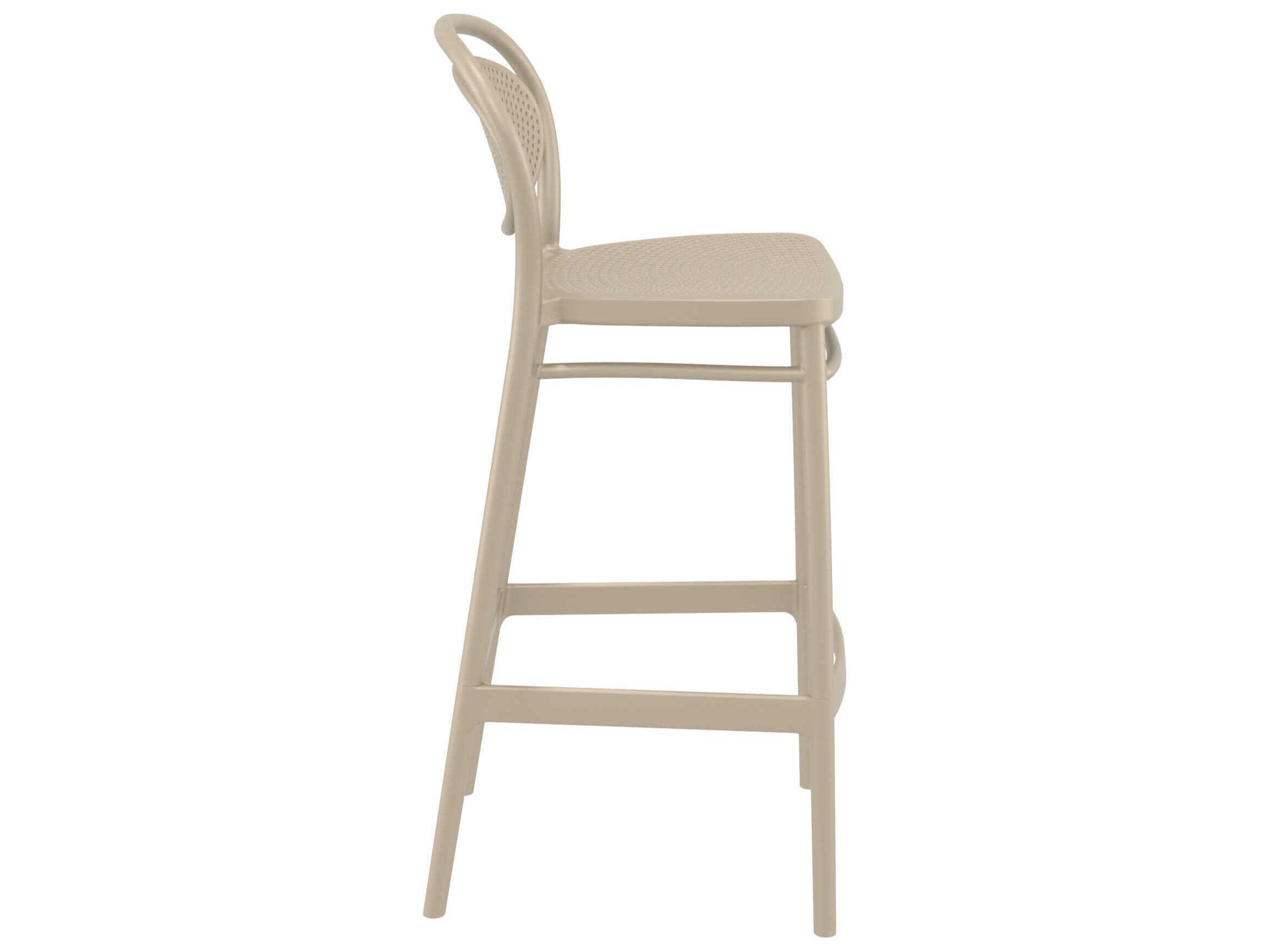 Compamia Marcel Taupe Polypropylene Resin Bar Stool