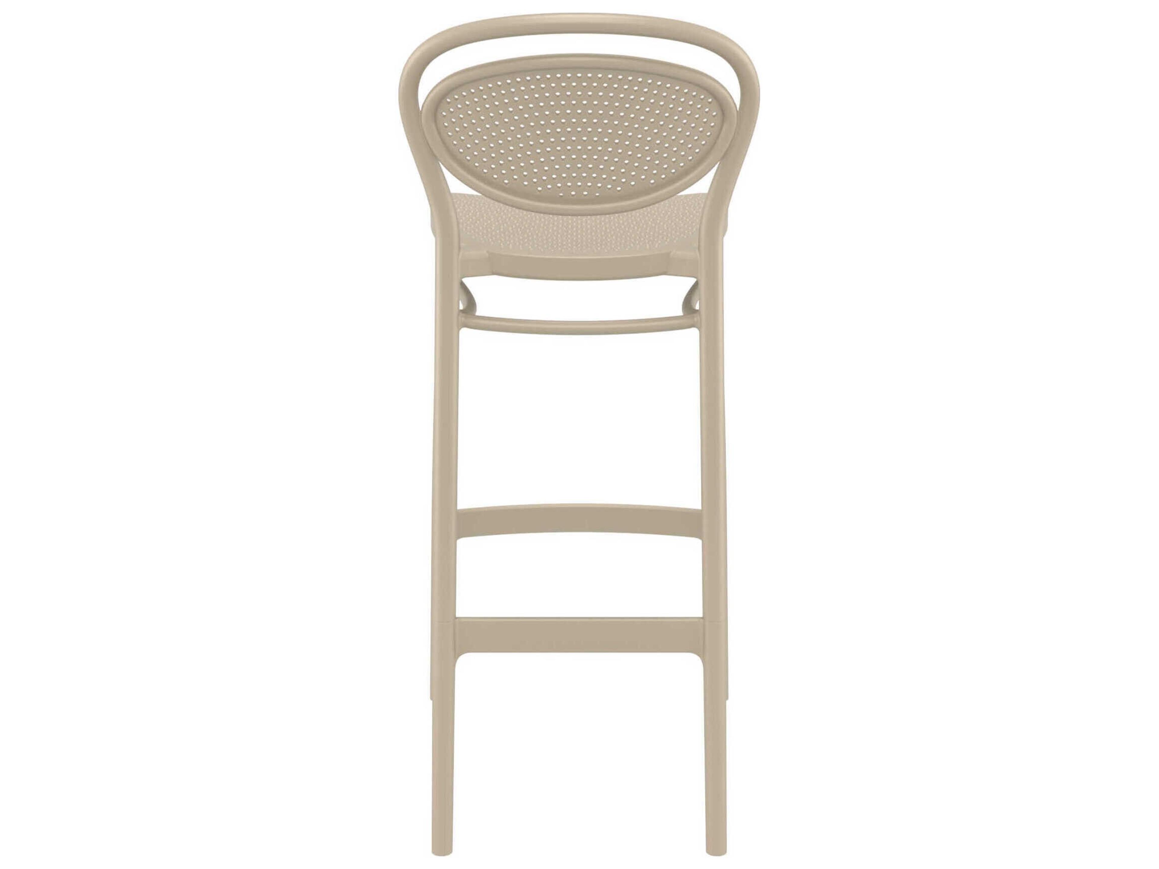 Compamia Marcel Taupe Polypropylene Resin Bar Stool