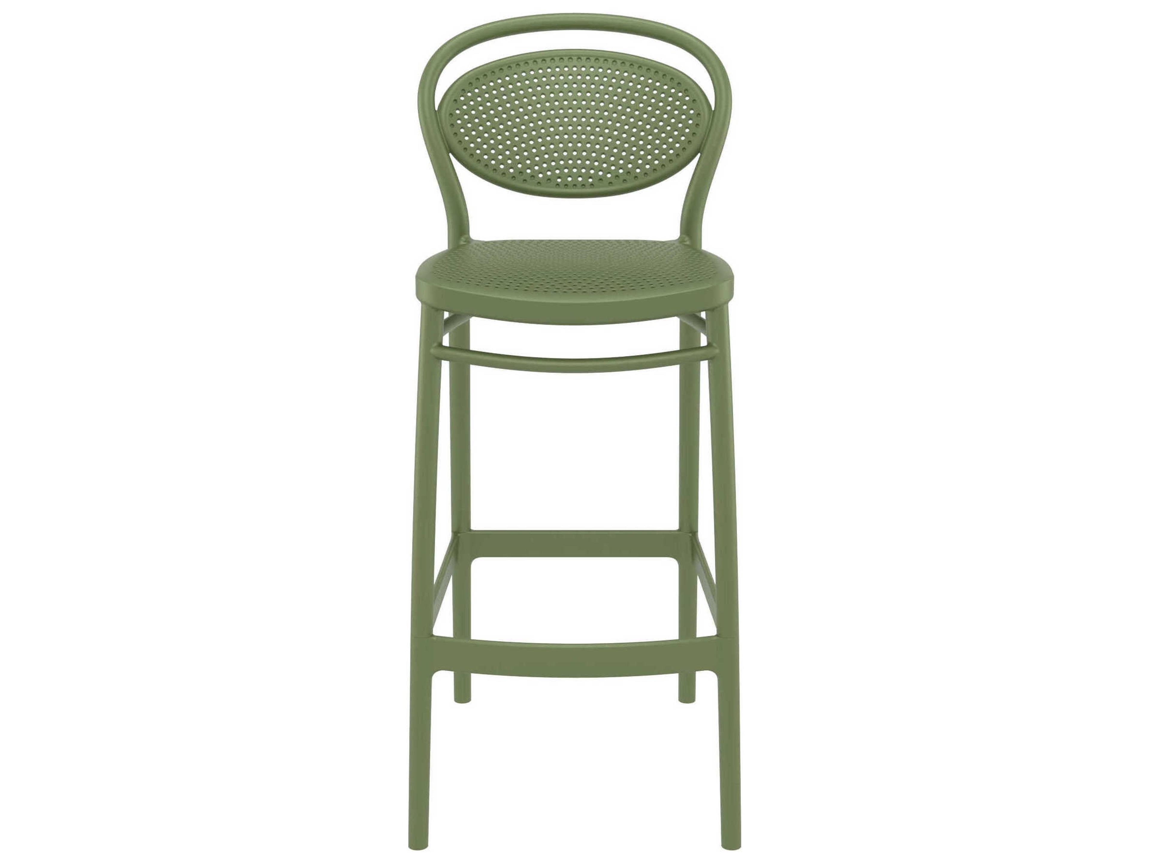Compamia Marcel Olive Green Polypropylene Resin Bar Stool
