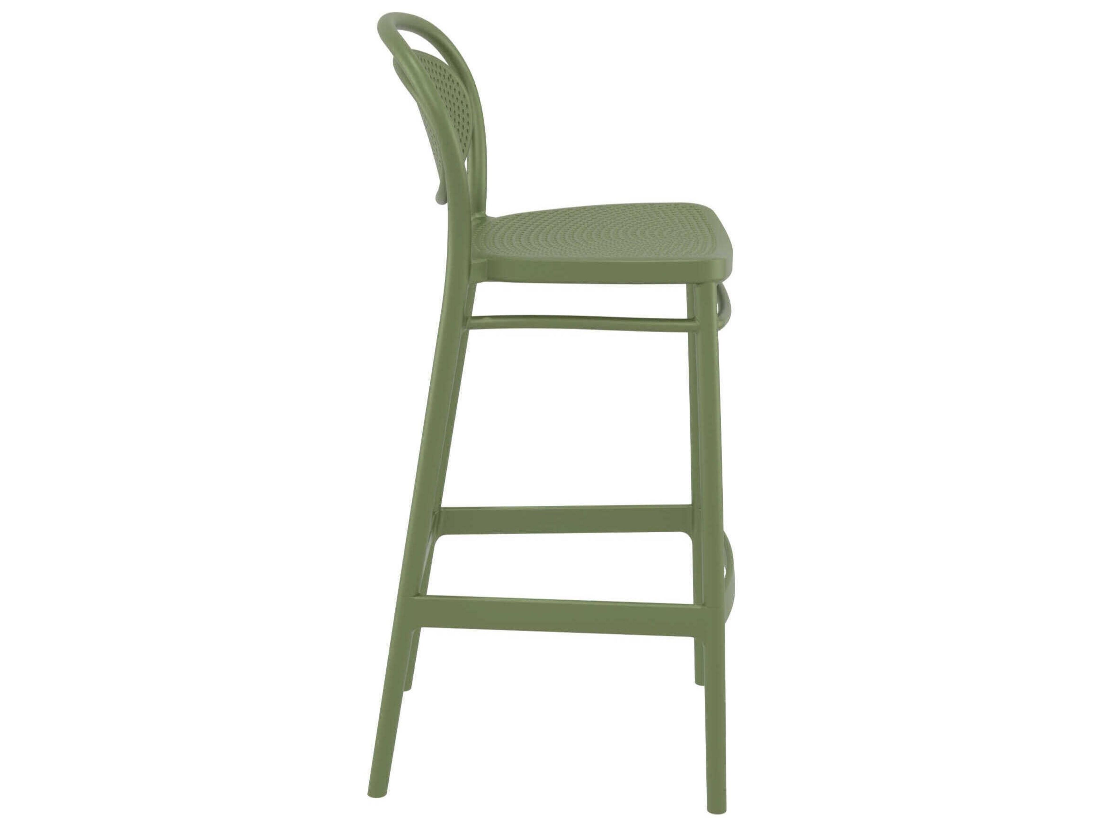 Compamia Marcel Olive Green Polypropylene Resin Bar Stool