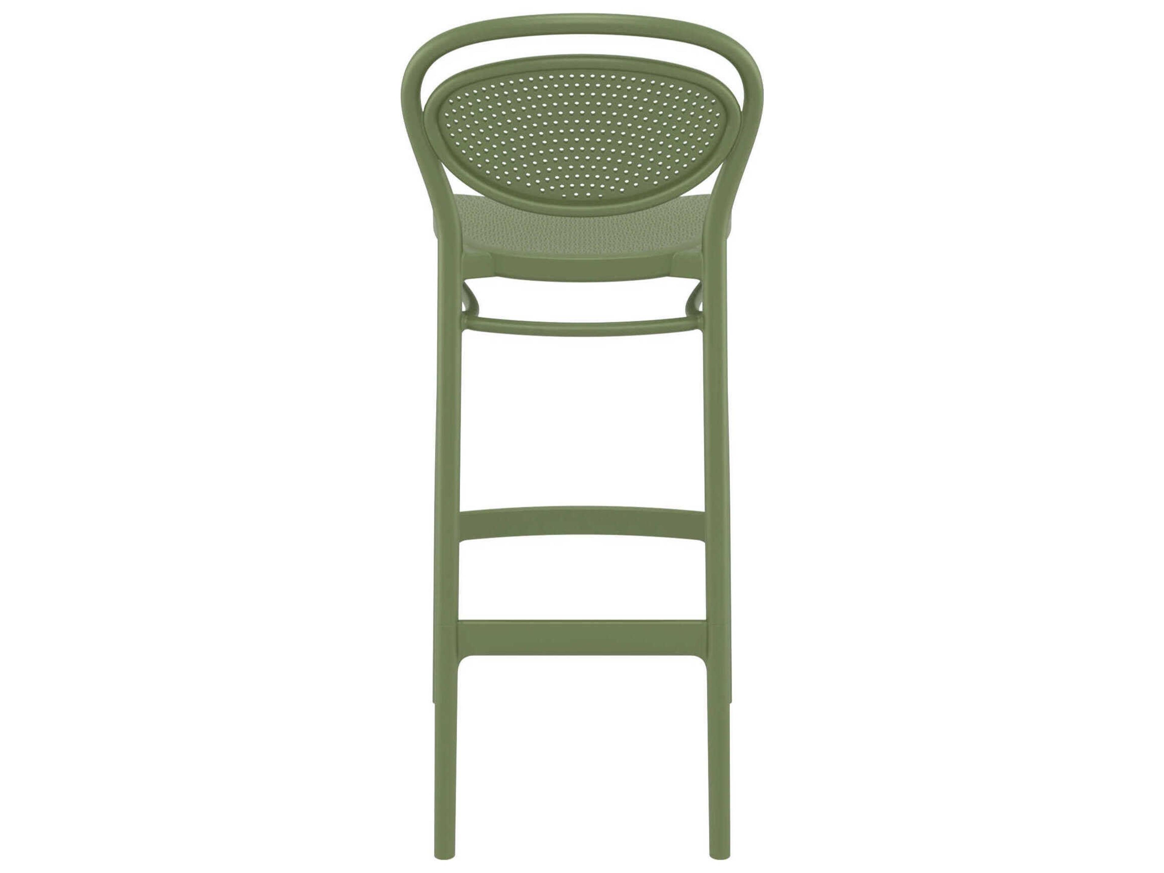 Compamia Marcel Olive Green Polypropylene Resin Bar Stool