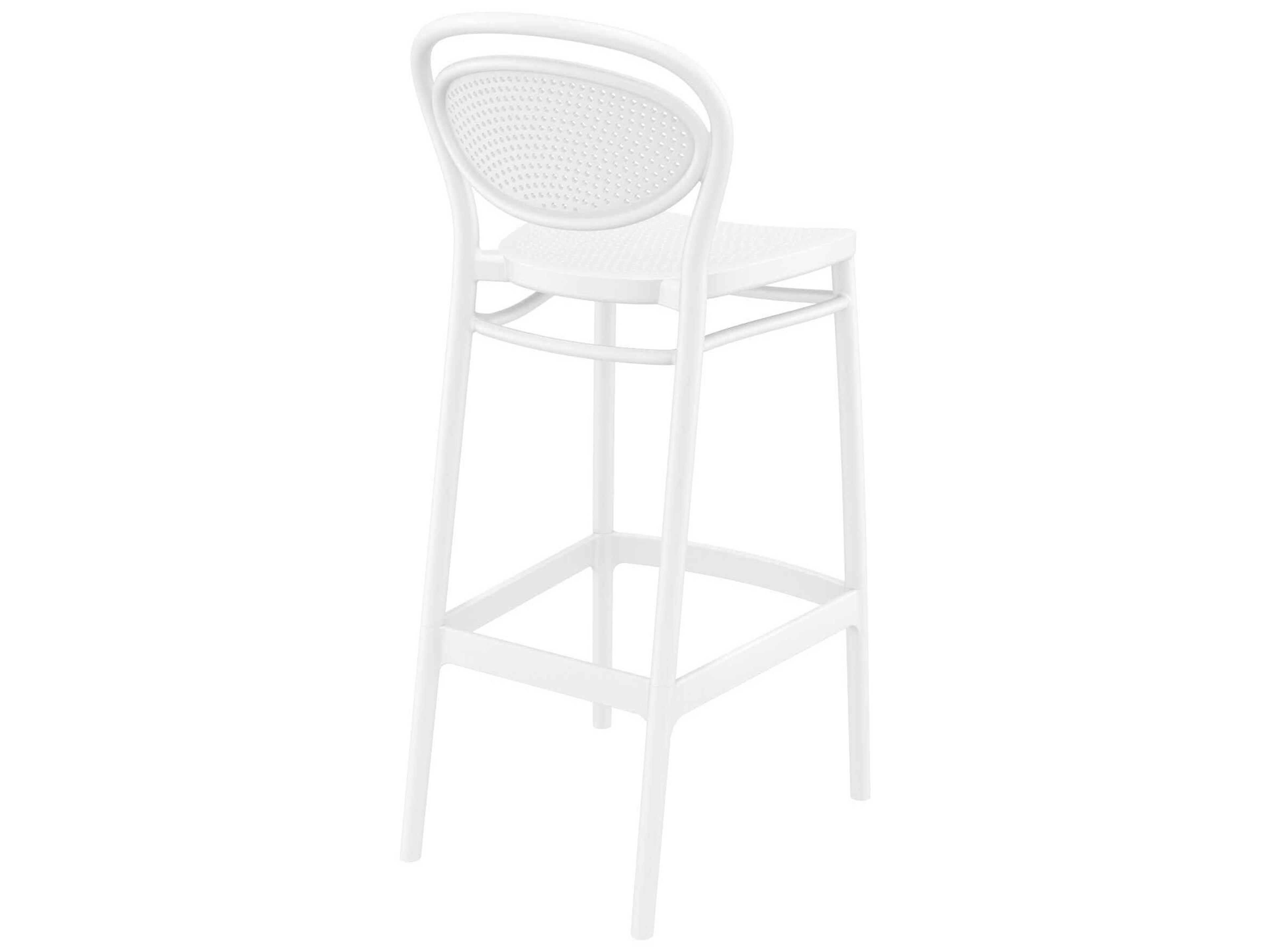 Compamia Marcel White Polypropylene Resin Bar Stool