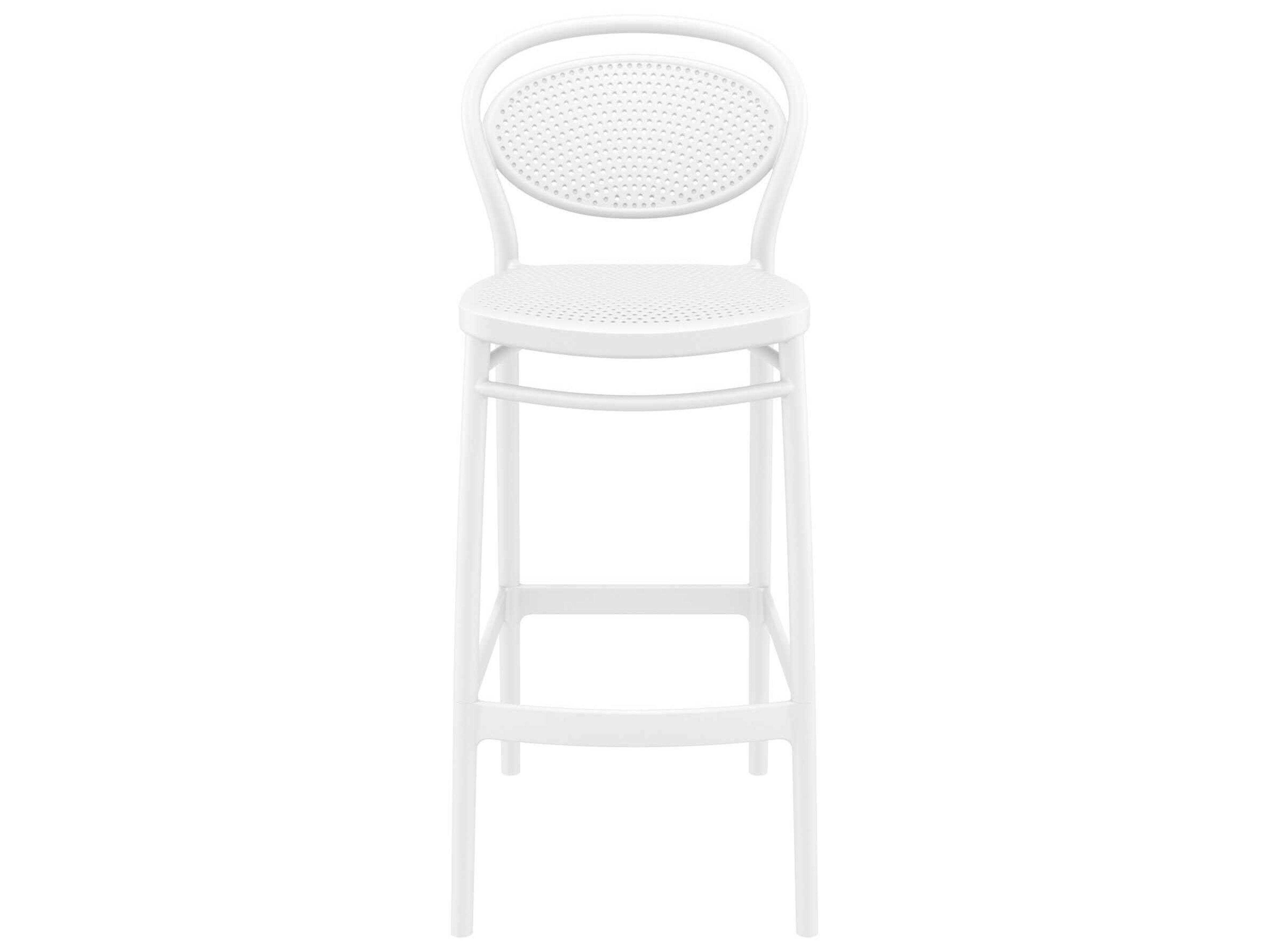 Compamia Marcel White Polypropylene Resin Bar Stool