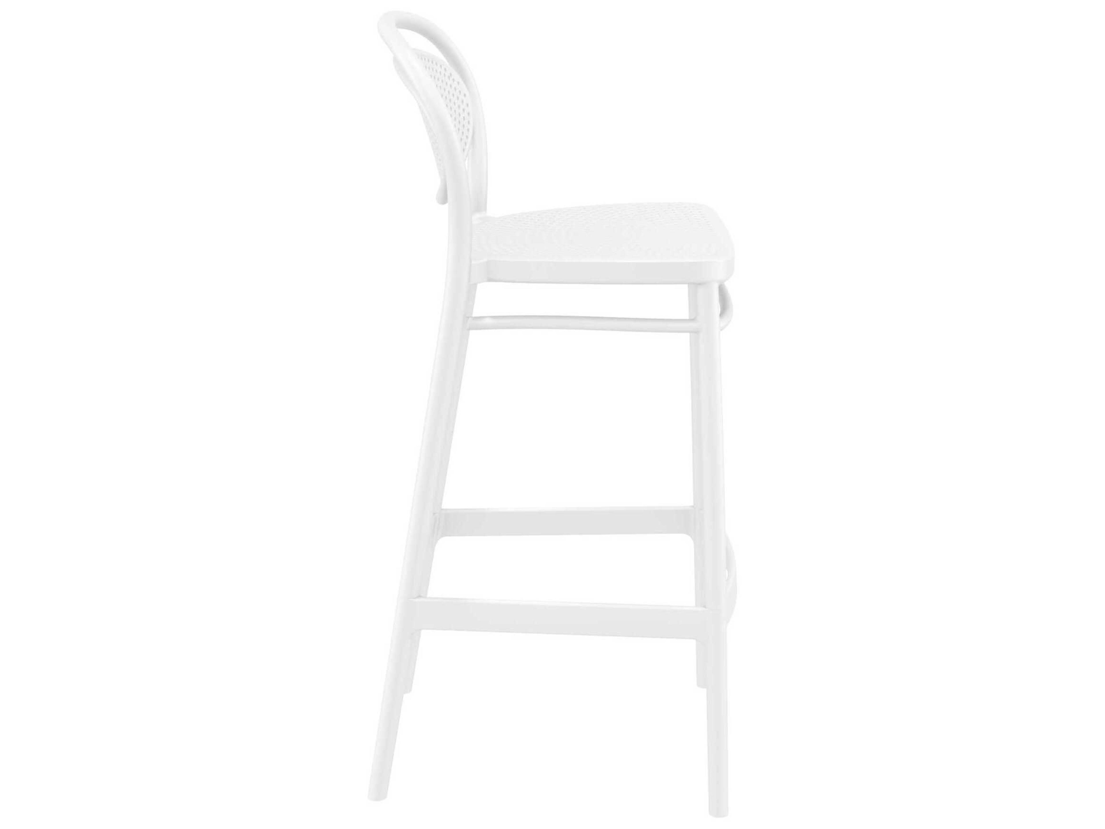 Compamia Marcel White Polypropylene Resin Bar Stool