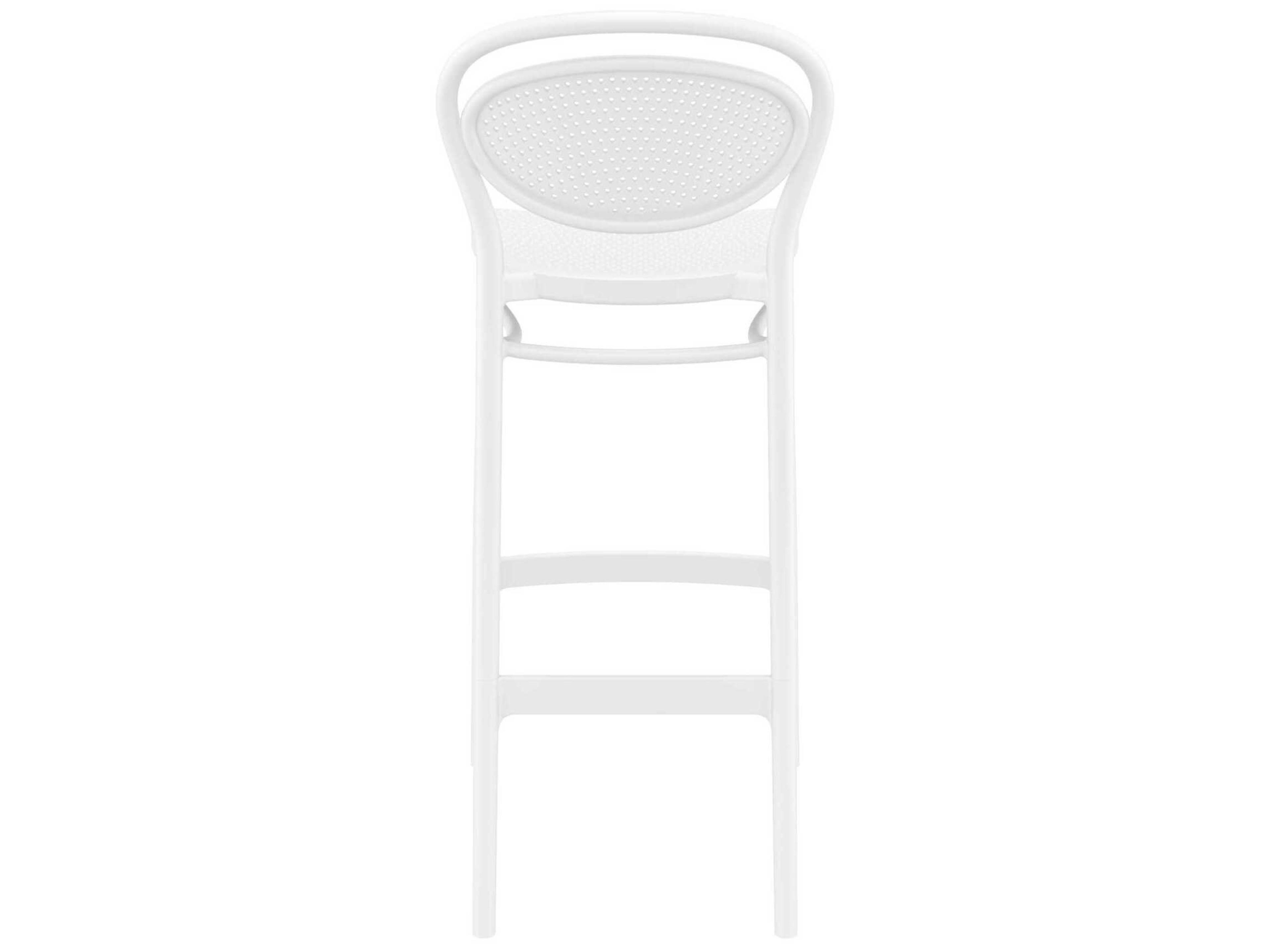 Compamia Marcel White Polypropylene Resin Bar Stool