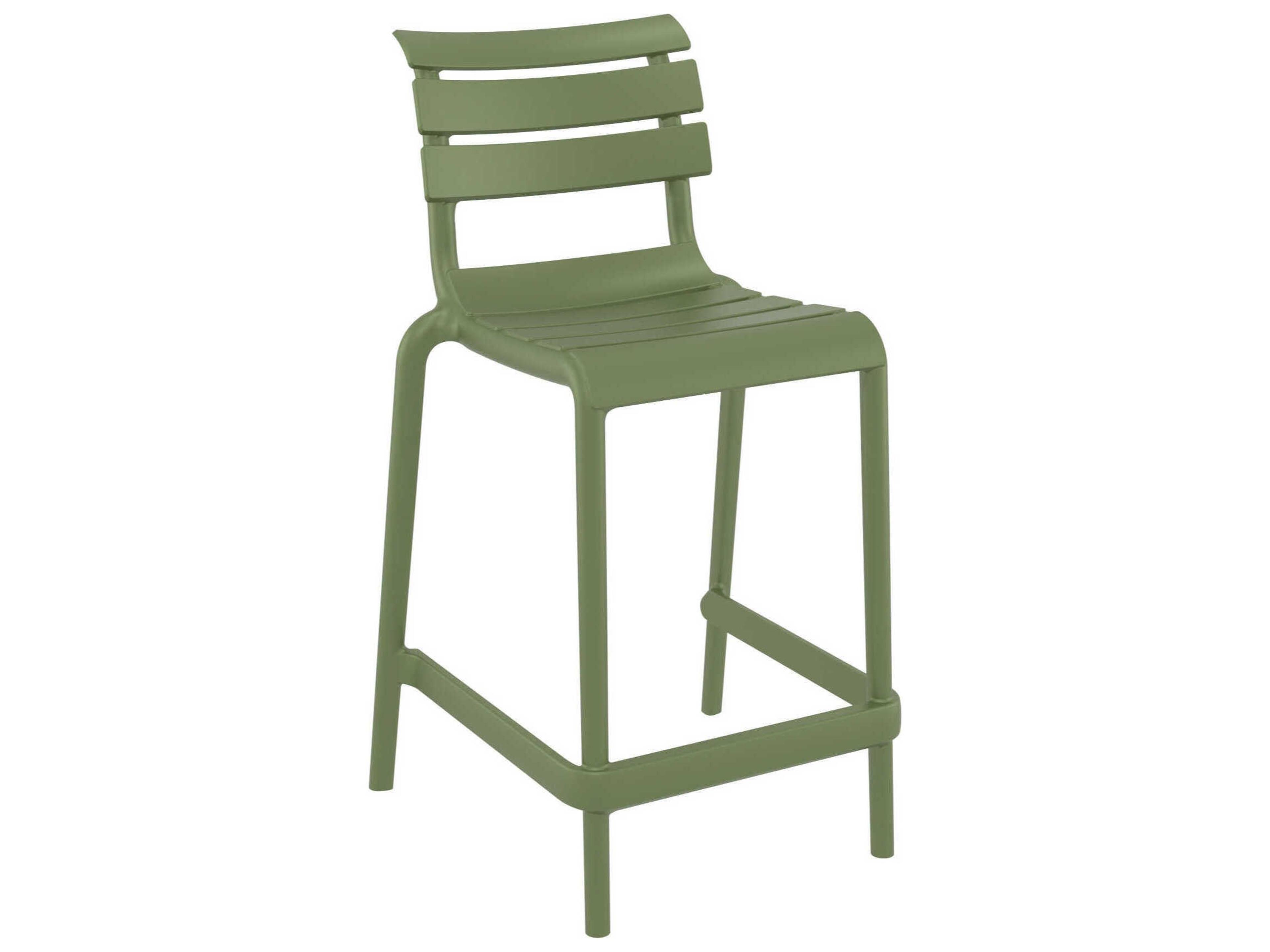 Helen Olive Green Polypropylene Counter Stool