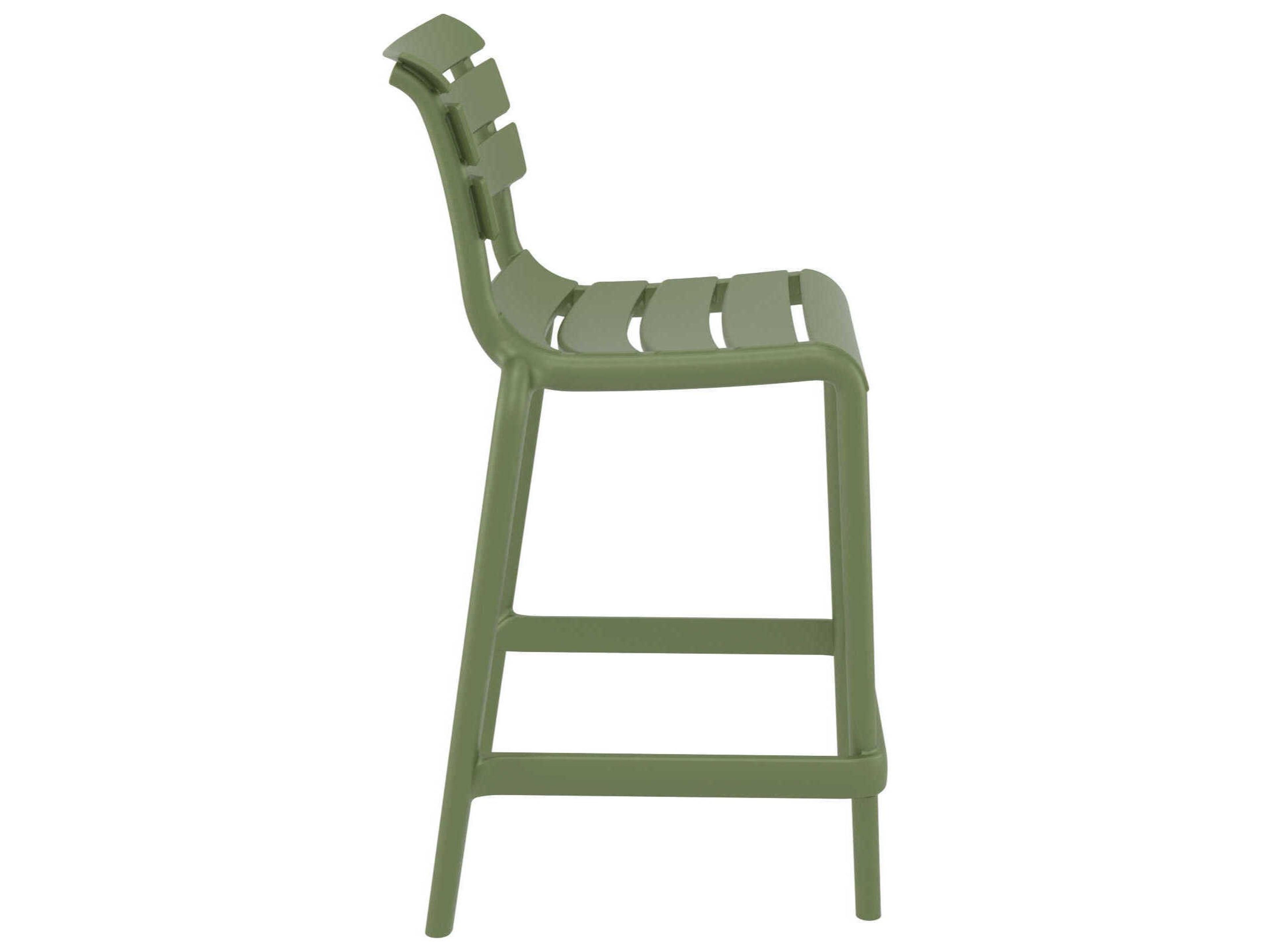 Compamia Helen Olive Green Polypropylene Counter Stool