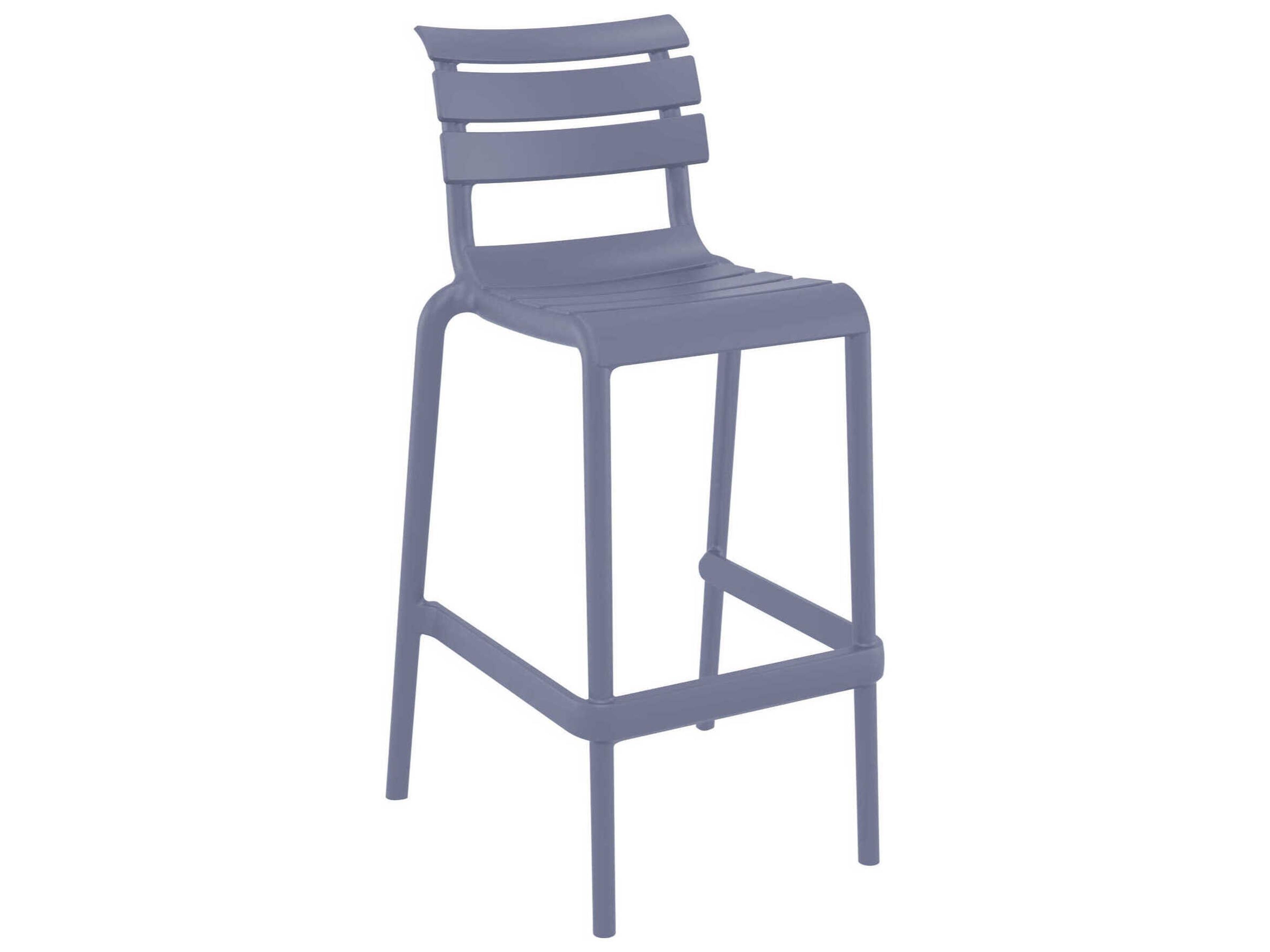 Helen Dark Gray Polypropylene Bar Stool