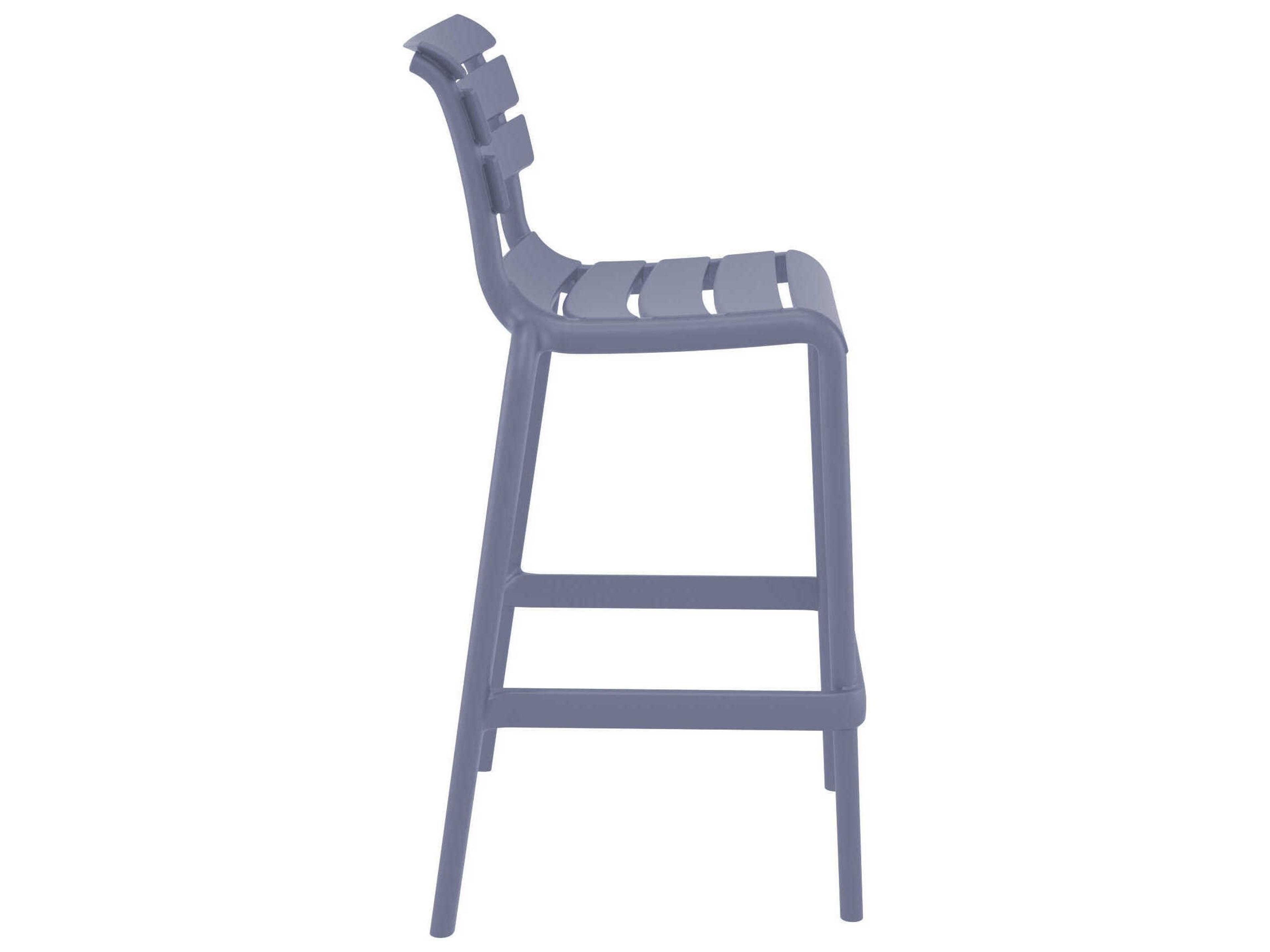 Compamia Helen Dark Gray Polypropylene Bar Stool